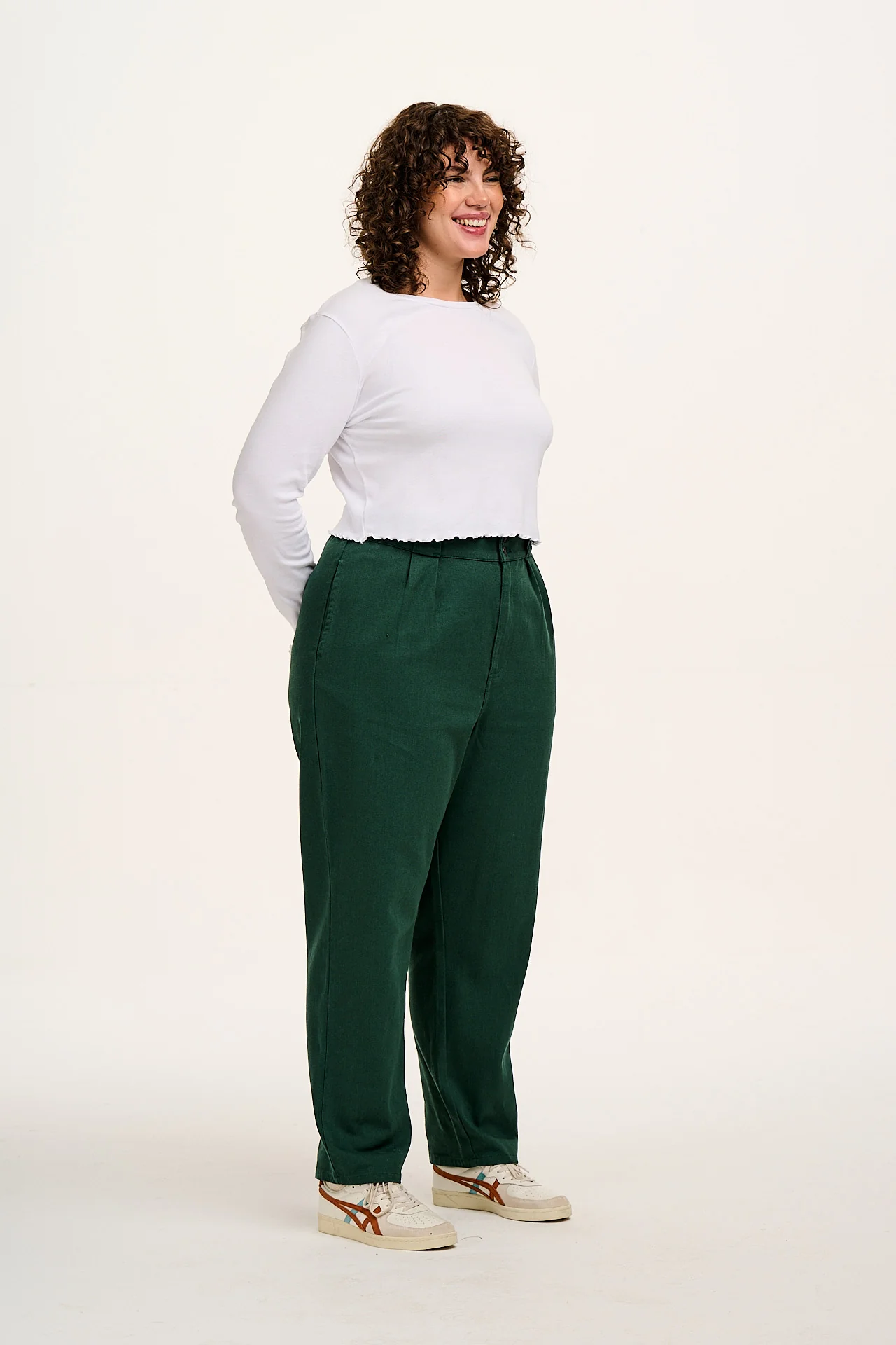 Addison - Cotton Jeans in Posy Green - Image 10