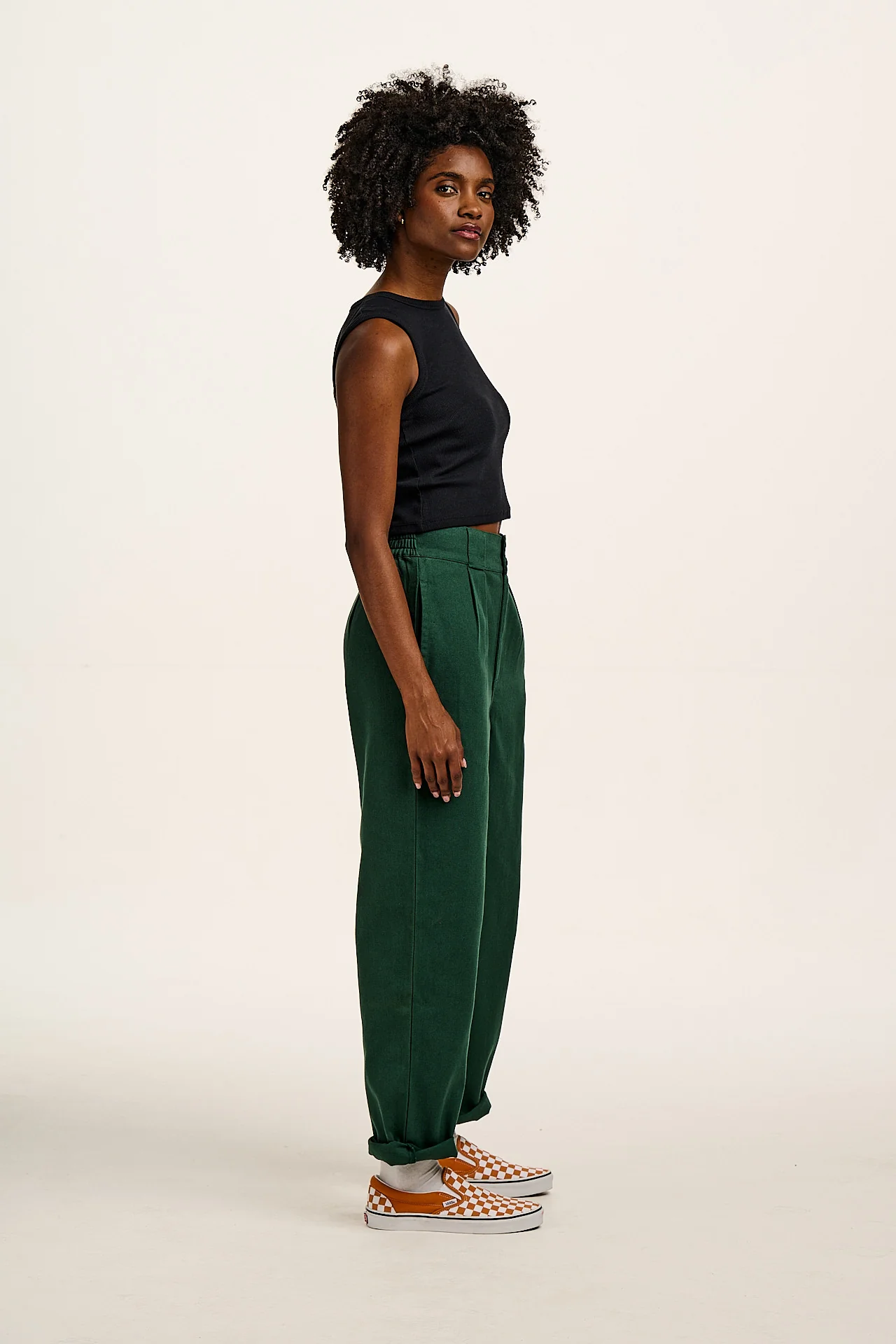Addison - Cotton Jeans in Posy Green - Image 6