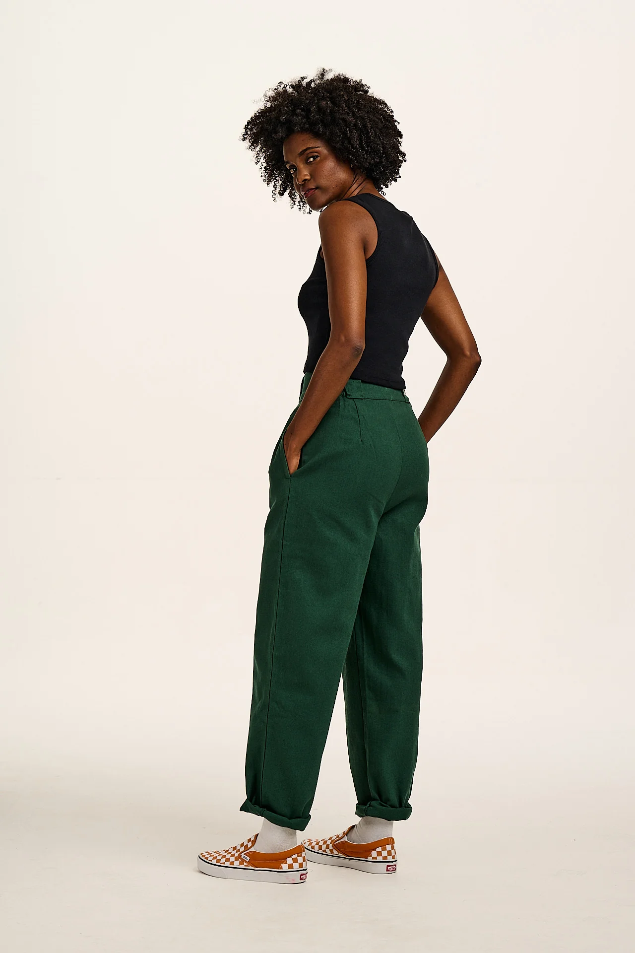 Addison - Cotton Jeans in Posy Green - Image 7
