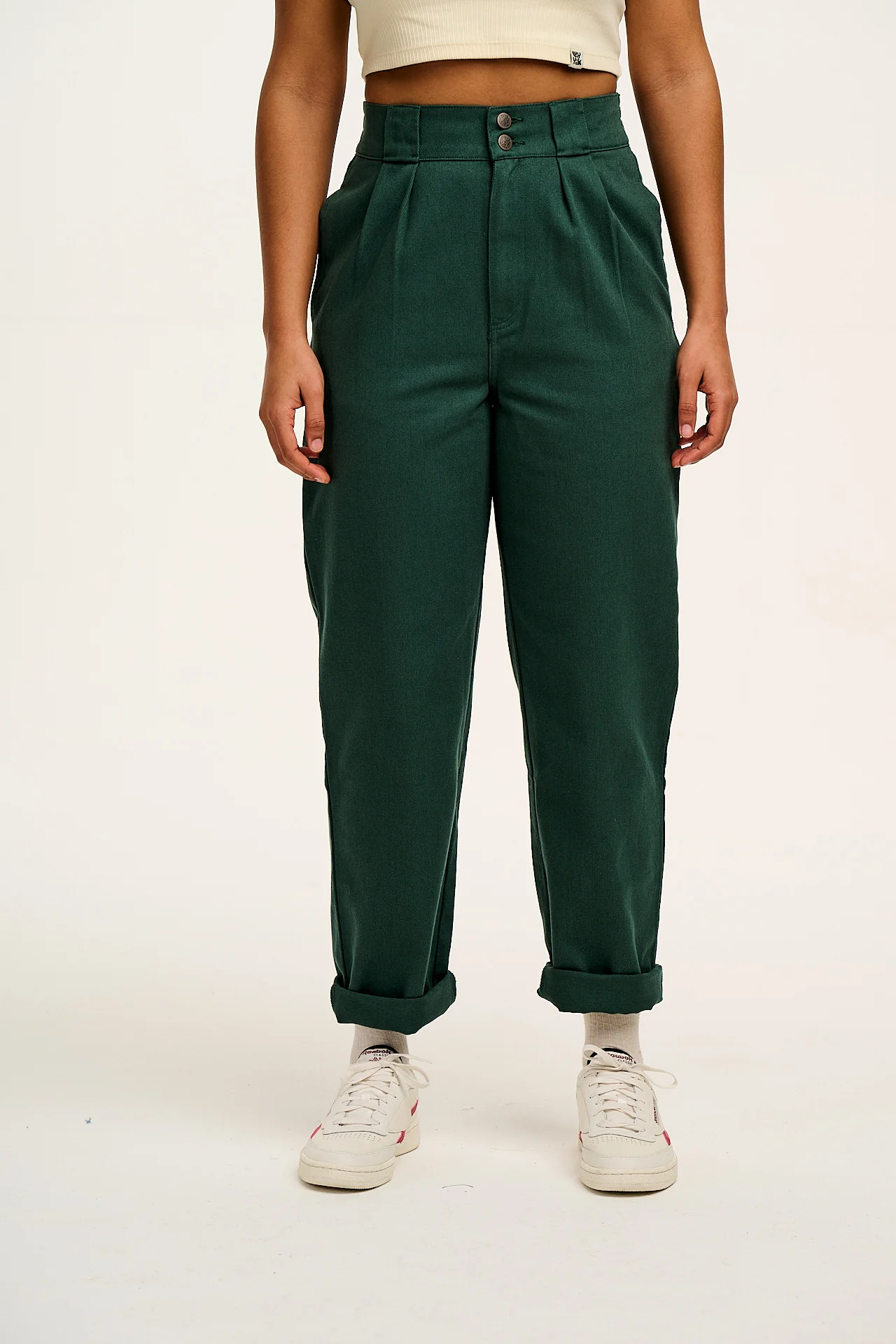 Addison - Cotton Jeans in Posy Green - Image 8