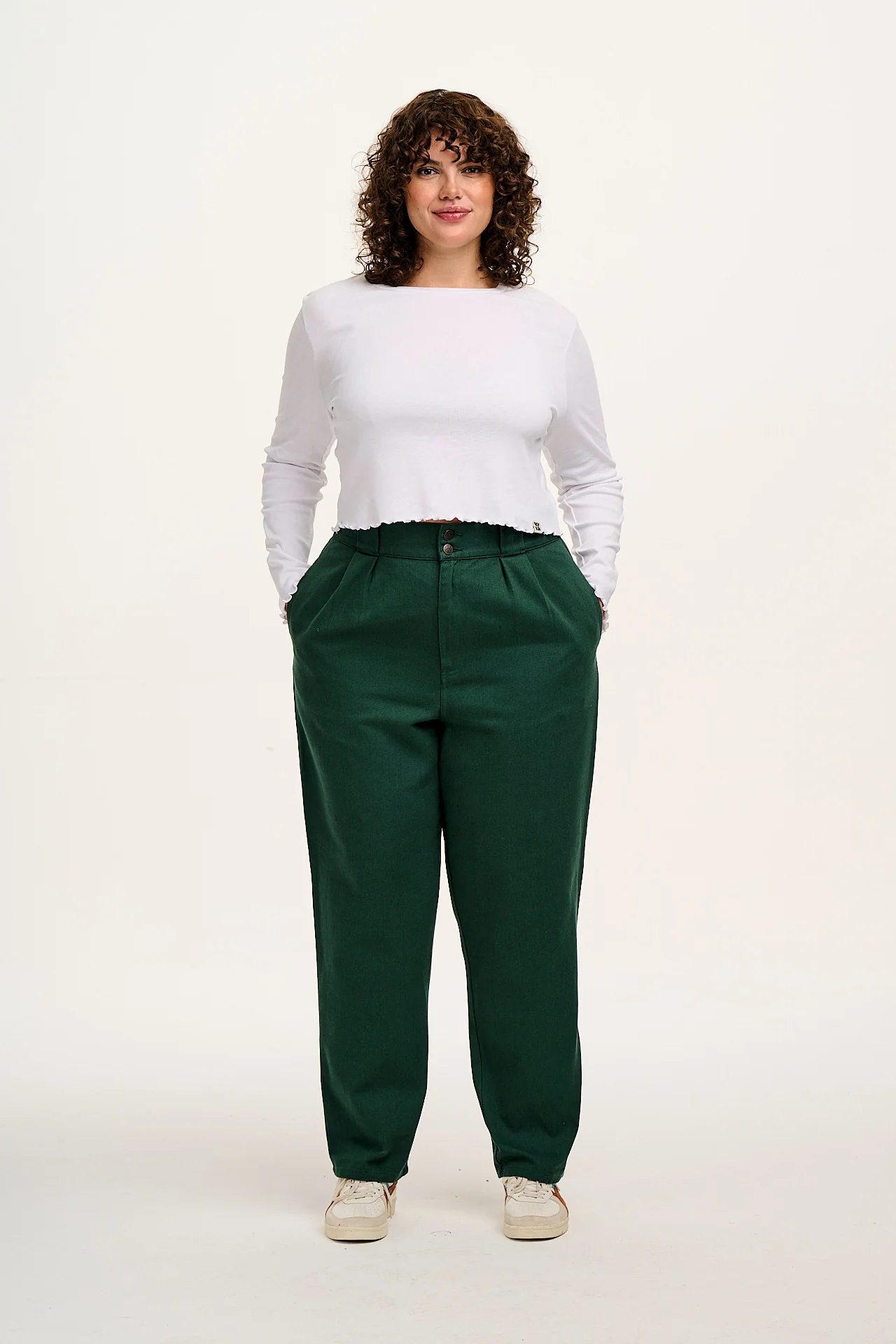 Addison - Cotton Jeans in Posy Green - Image 9