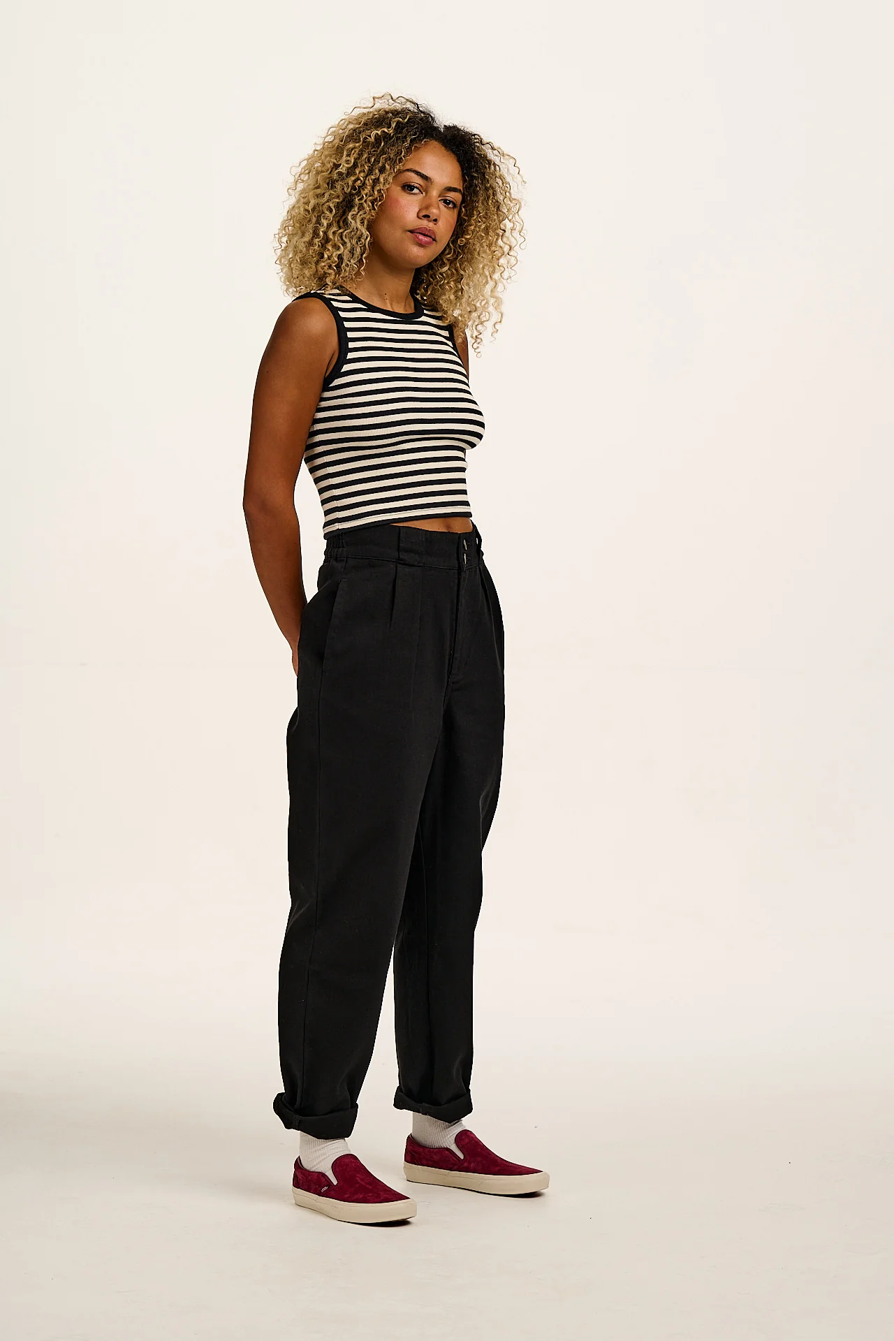 Addison - Cotton Jeans in Black - Image 4