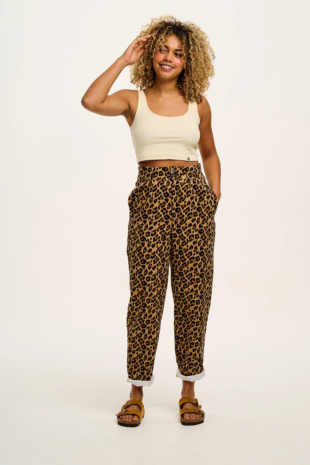 Addison - Cotton Jeans in Leopard Print - Image 5