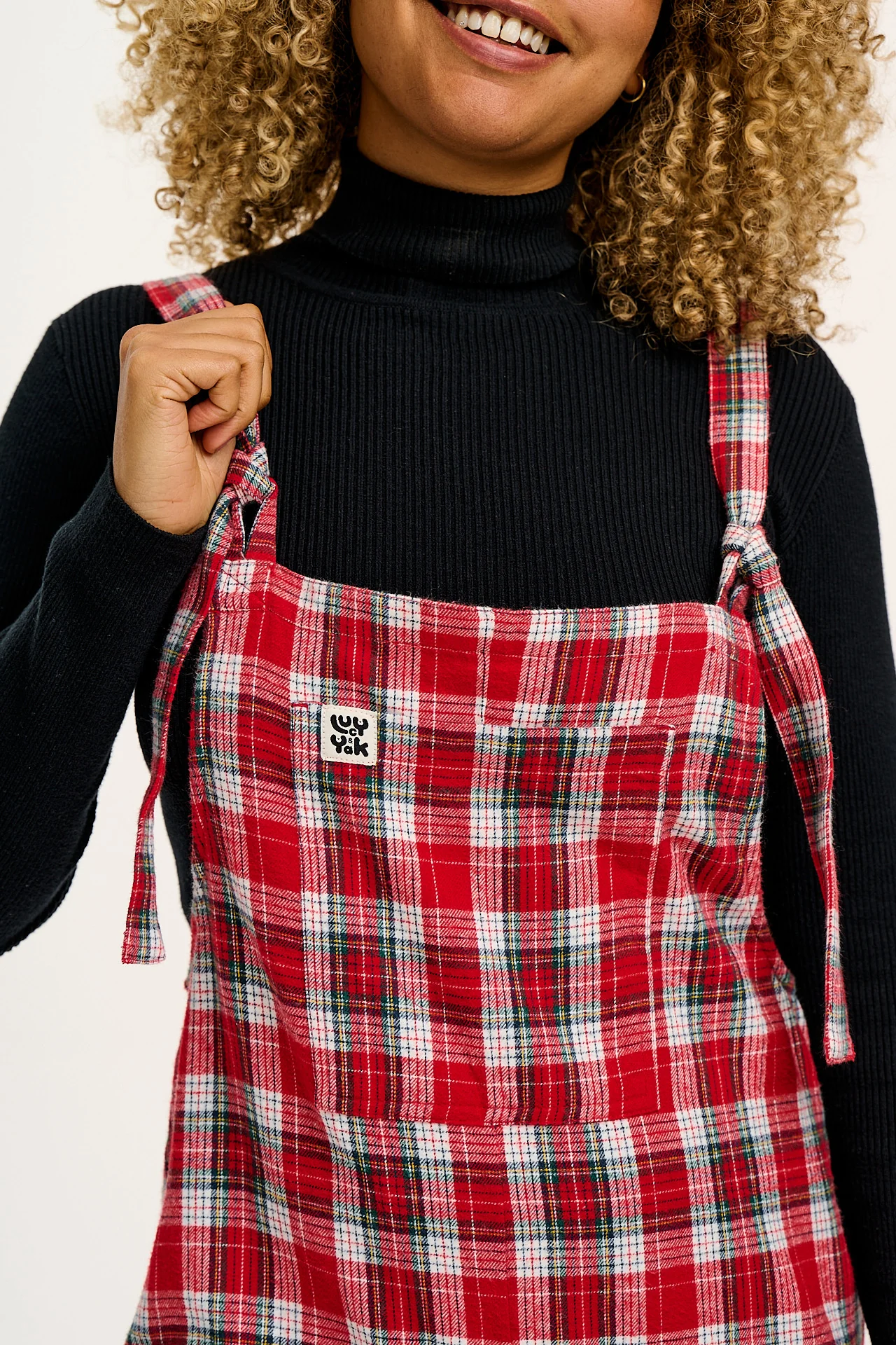 Aiden - Roll Neck Knitted Cotton Top in Black - Image 3