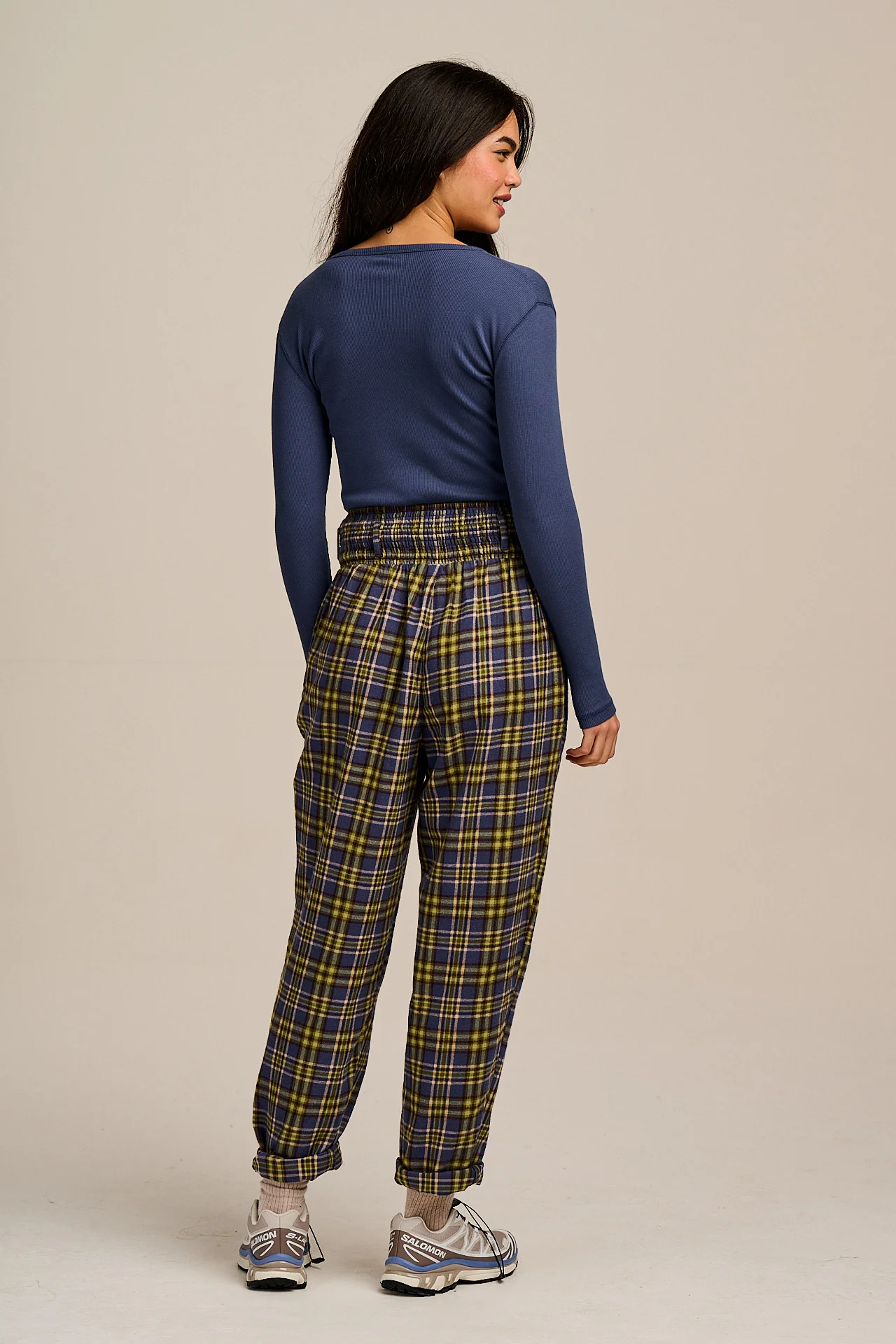 Alexa - Brushed Cotton Trousers in Cosy Tartan - Image 6
