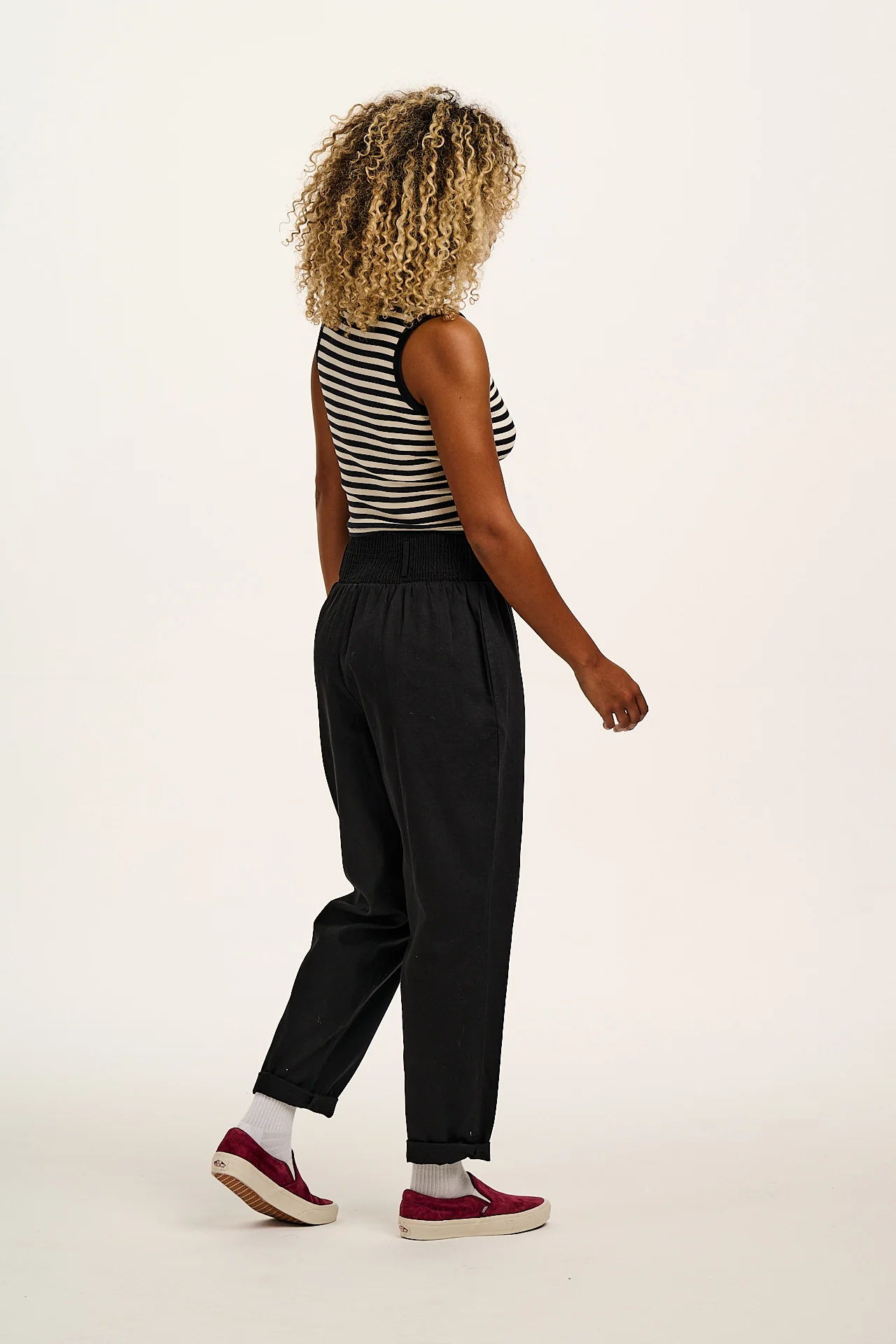 Alexa - Cotton Trousers in Black - Image 7