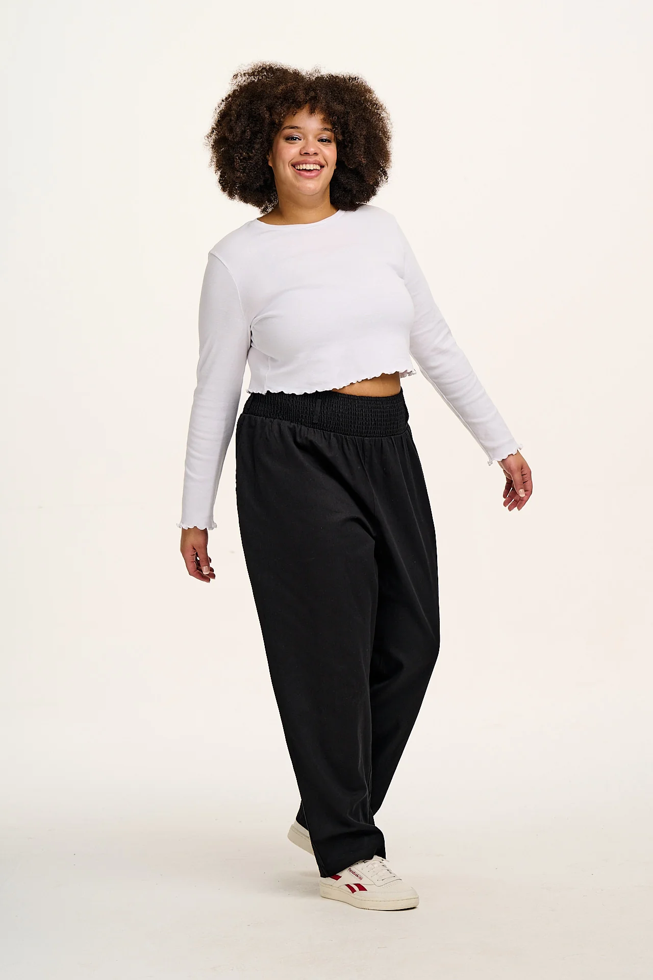 Alexa - Cotton Trousers in Black - Image 8