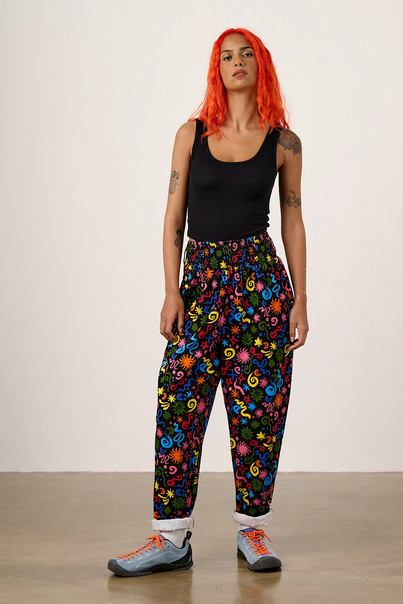 Alexa - Cotton Trousers in Bright Astral Print - Image 6