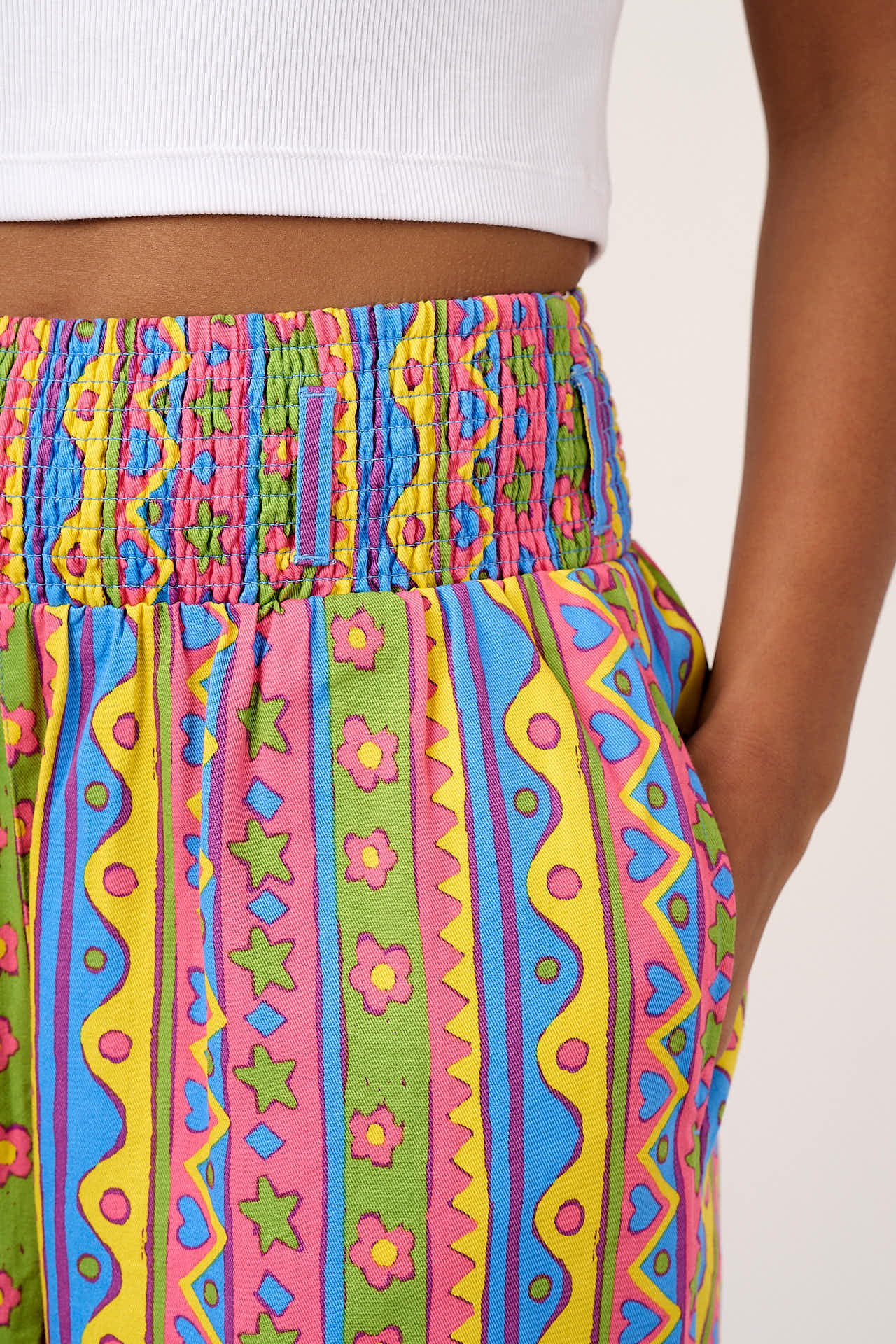 Alexa - Cotton Trousers in Groovy Stripe - Image 3