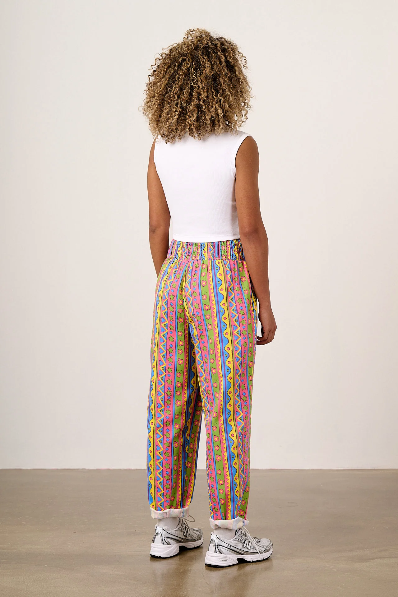 Alexa - Cotton Trousers in Groovy Stripe - Image 5