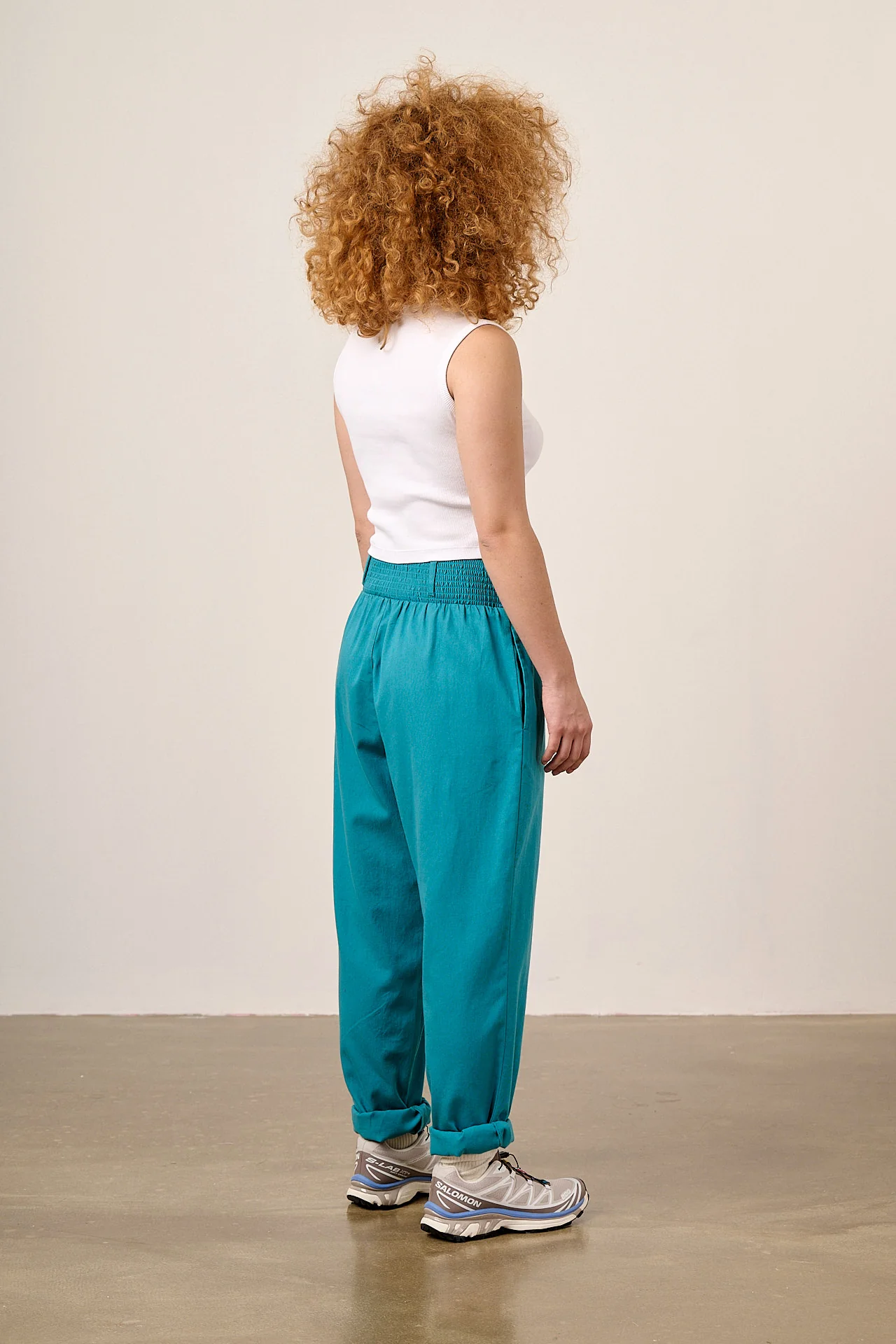 Alexa - Cotton Trousers in Pagoda Blue - Image 5
