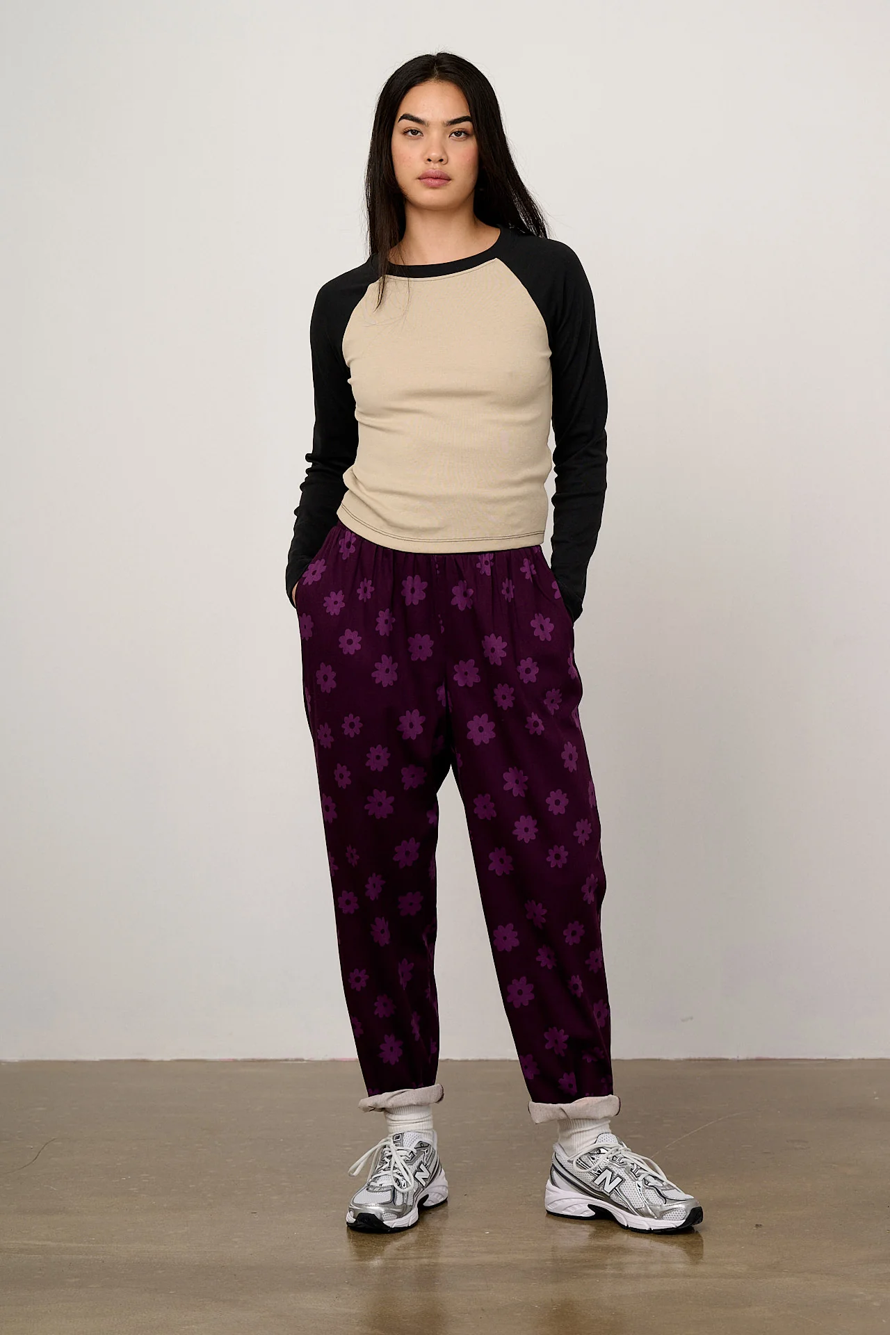 Alexa - Cotton Trousers in Purple Delano - Image 5