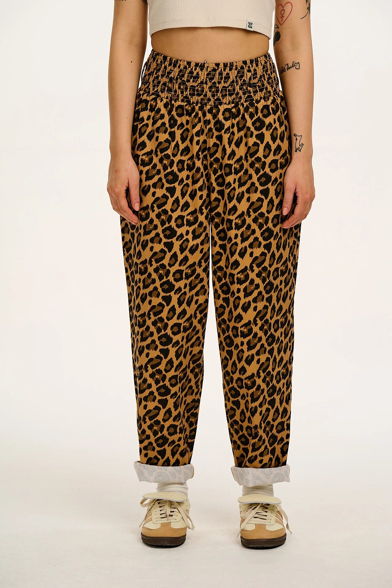 Alexa - Cotton Trousers in Leopard Print - Image 3