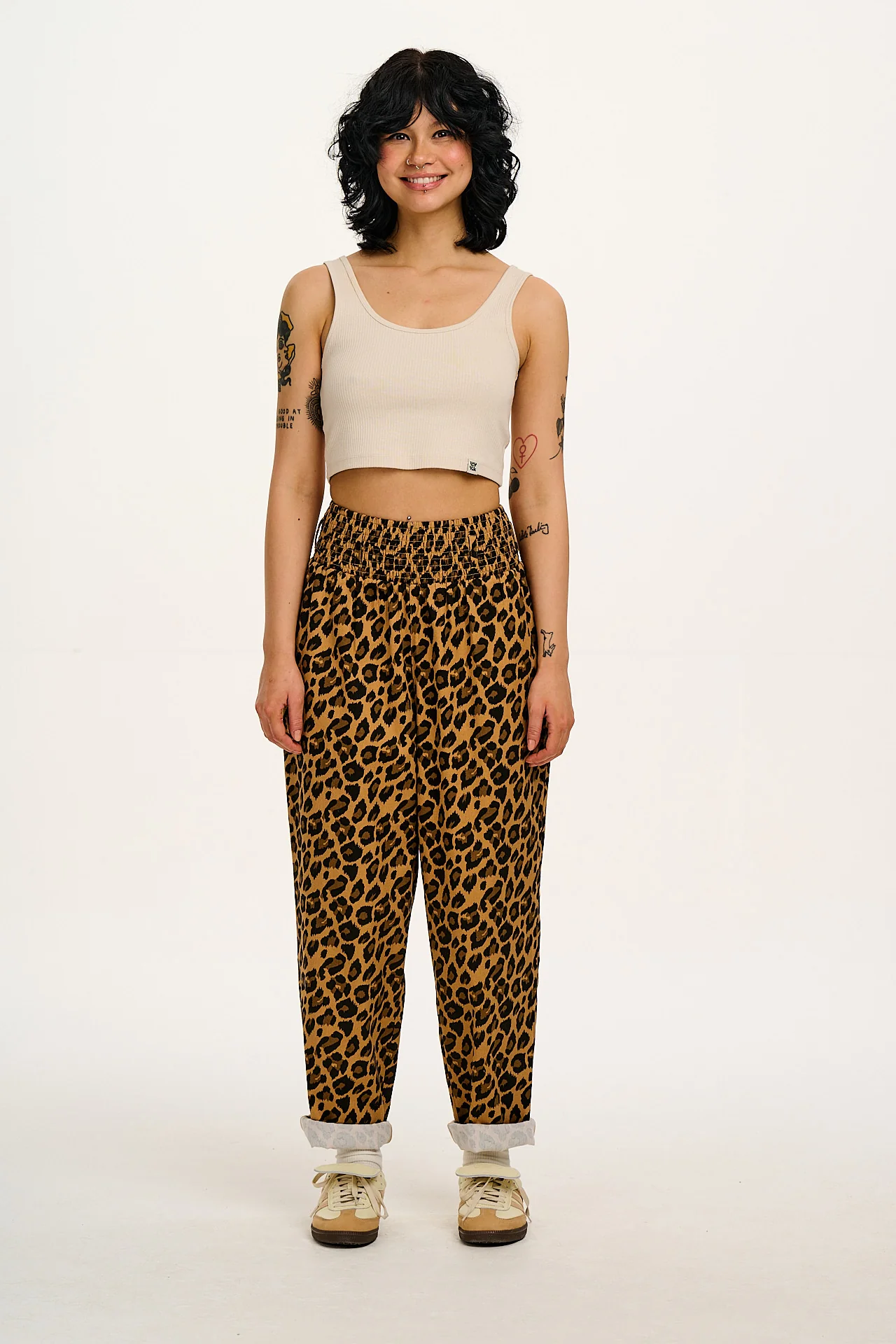 Alexa - Cotton Trousers in Leopard Print - Image 5