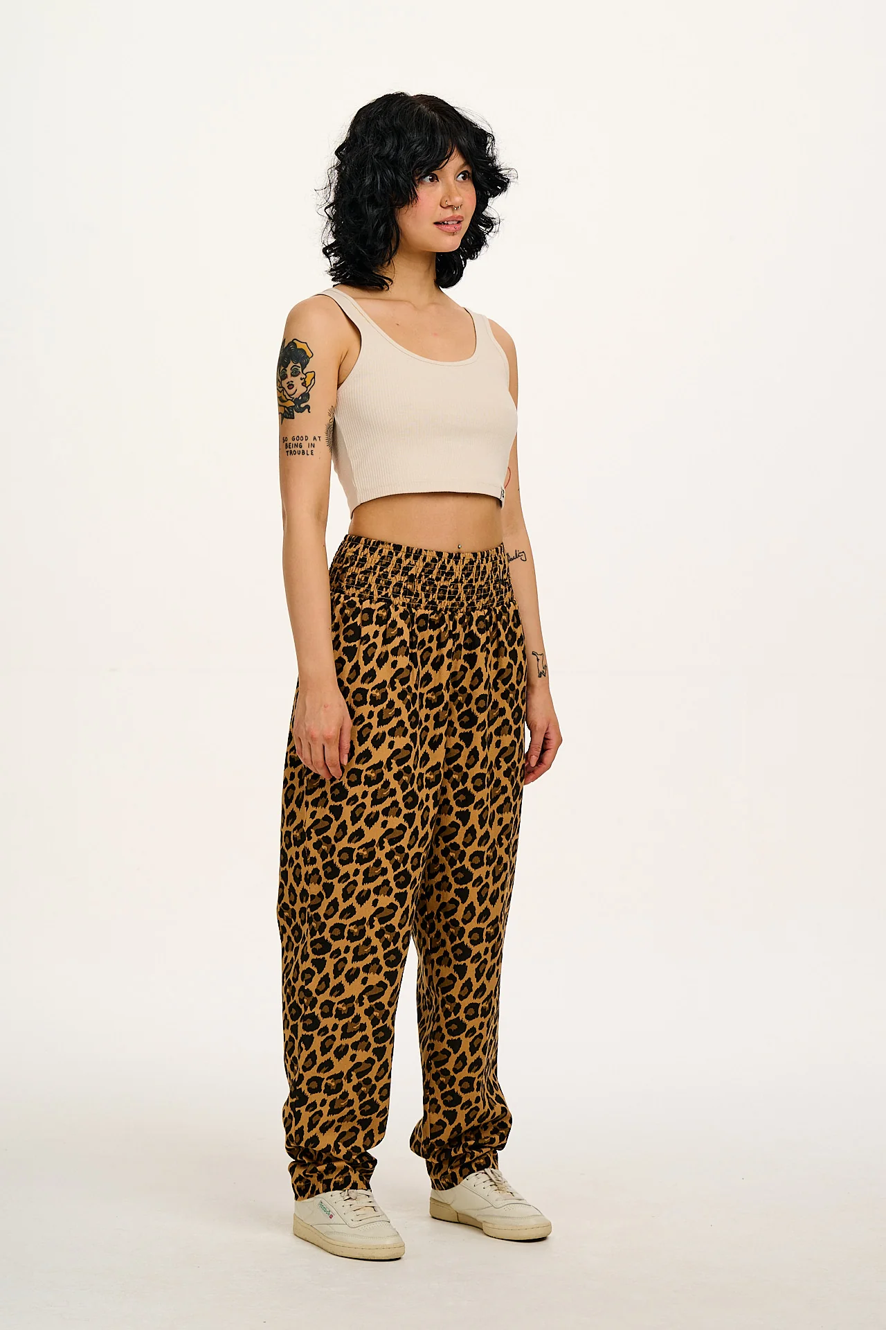 Alexa - Cotton Trousers in Leopard Print - Image 8