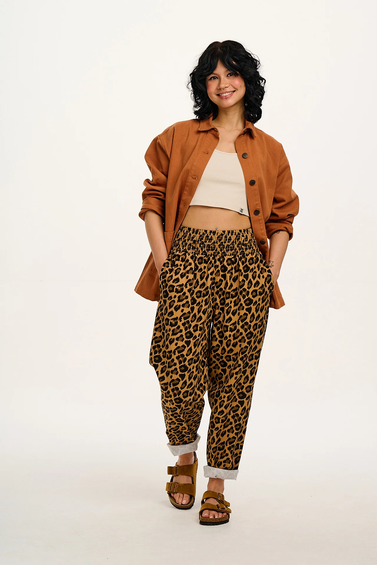 Alexa - Cotton Trousers in Leopard Print - Image 9