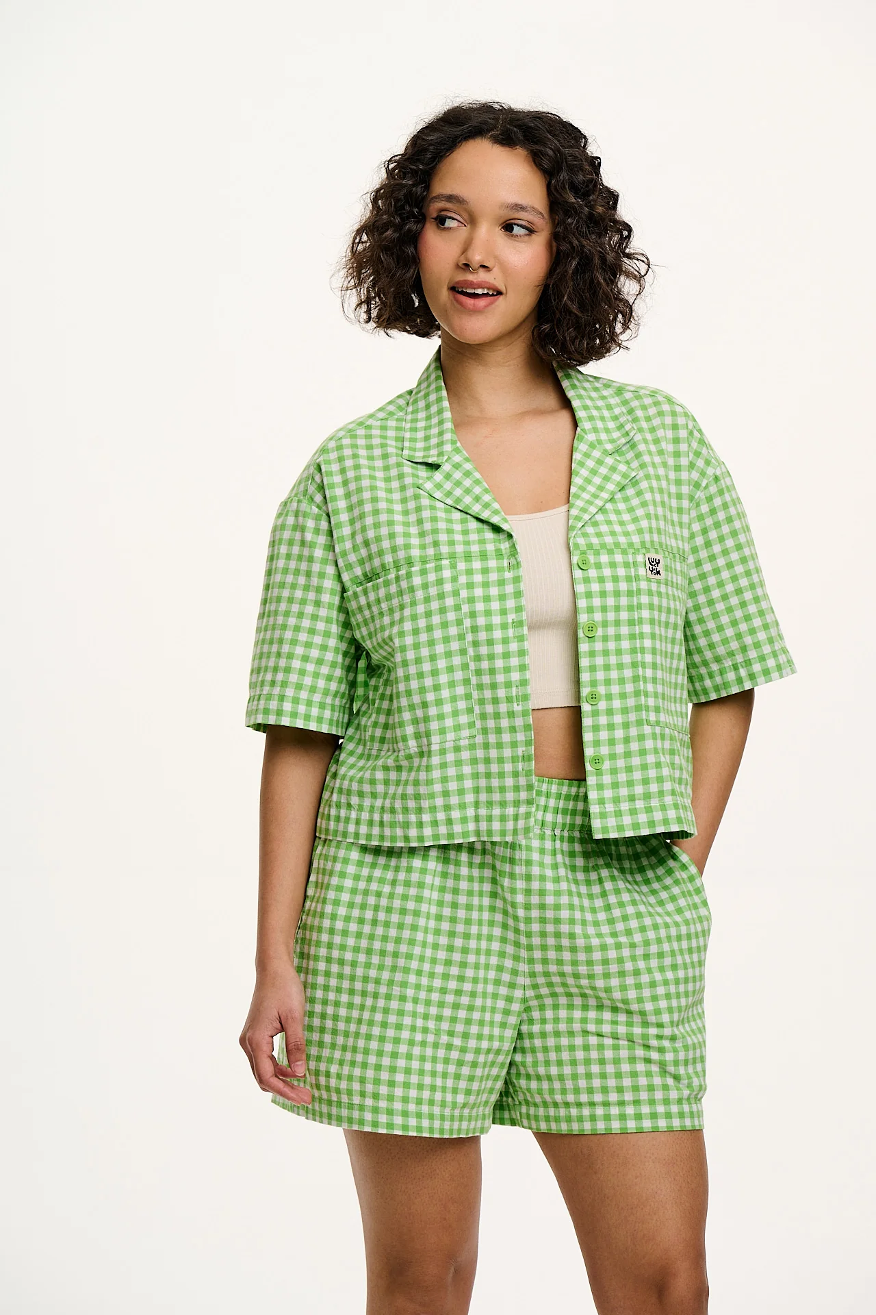 Alfie - Cotton Shirt in Green Bonitto Gingham - Image 2