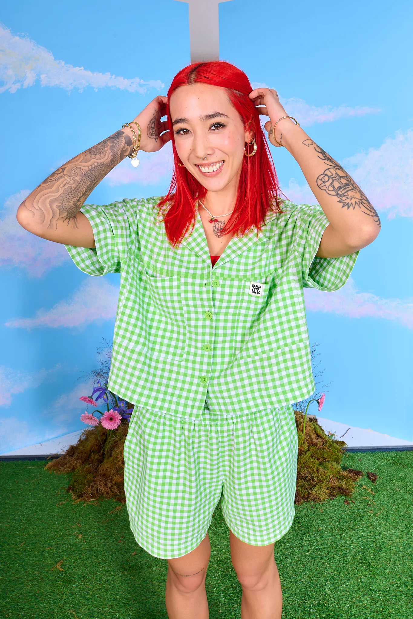 Alfie - Cotton Shirt in Green Bonitto Gingham - Image 5