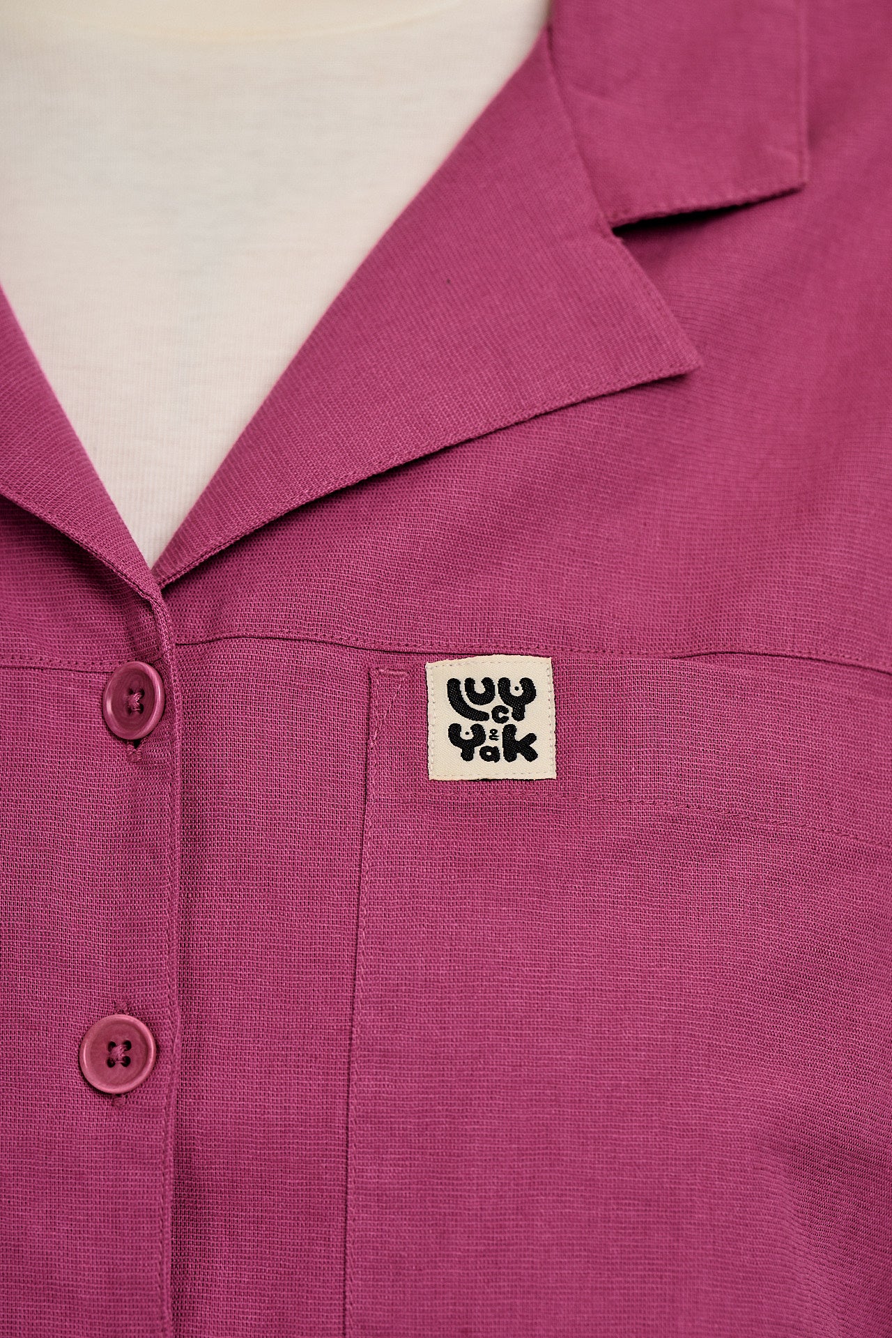 Alfie - Cotton & Linen Shirt in Dahlia Pink - Image 4