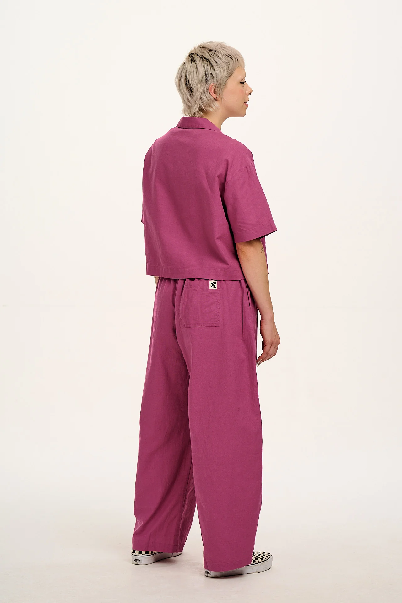 Alfie - Cotton & Linen Shirt in Dahlia Pink - Image 6