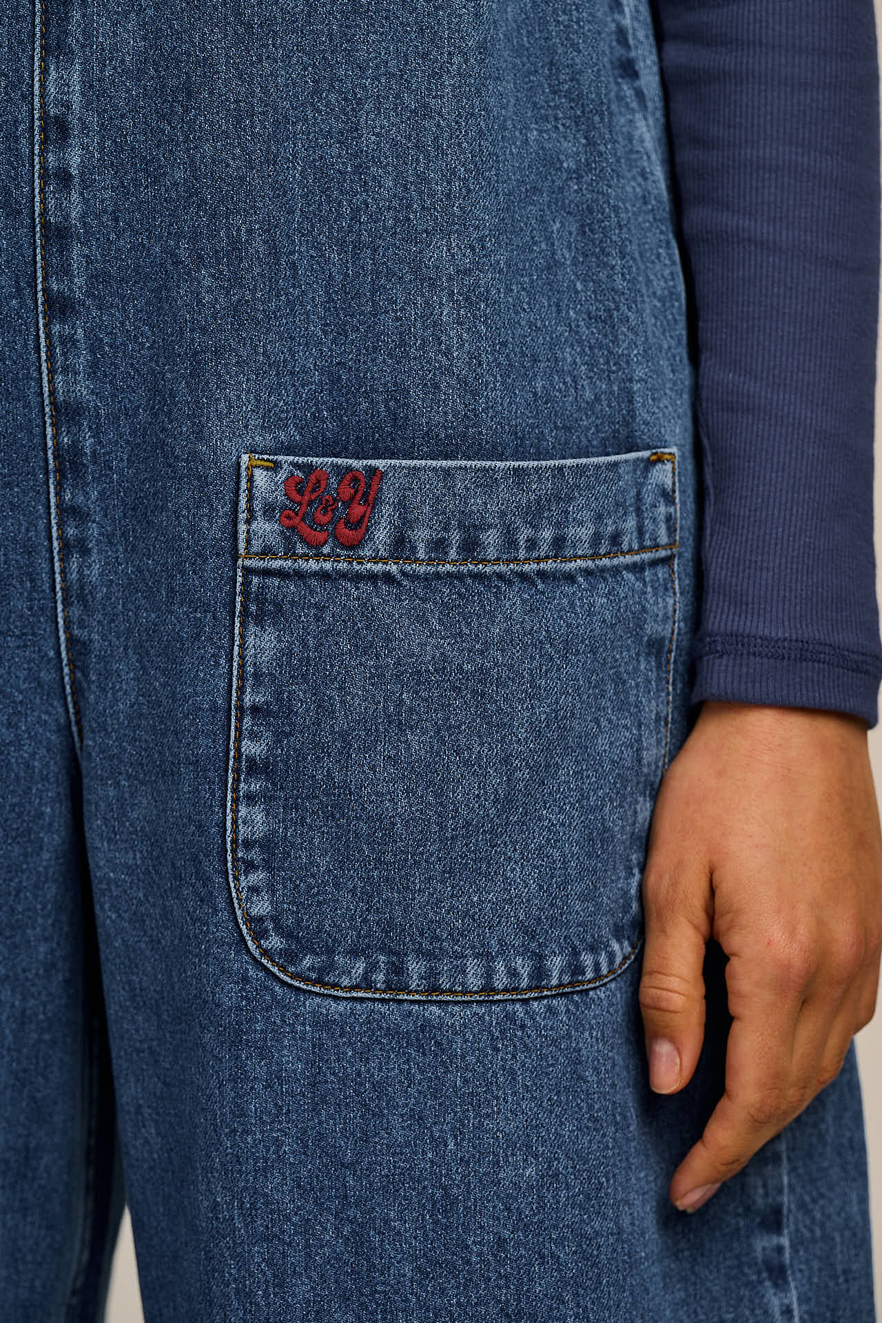 Ara - Denim Dungarees in Mid Wash Blue - Image 4