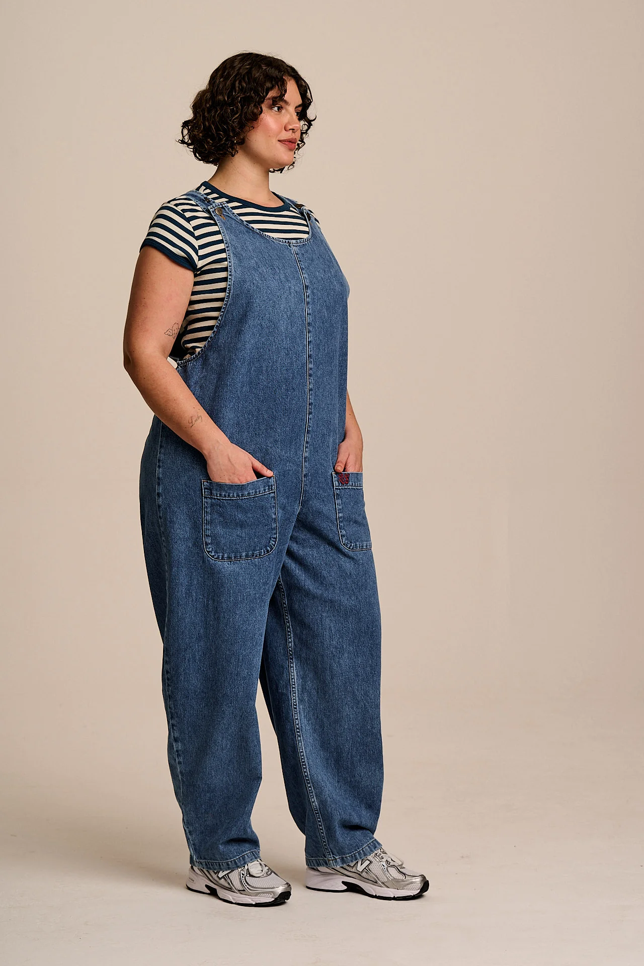 Ara - Denim Dungarees in Mid Wash Blue - Image 6