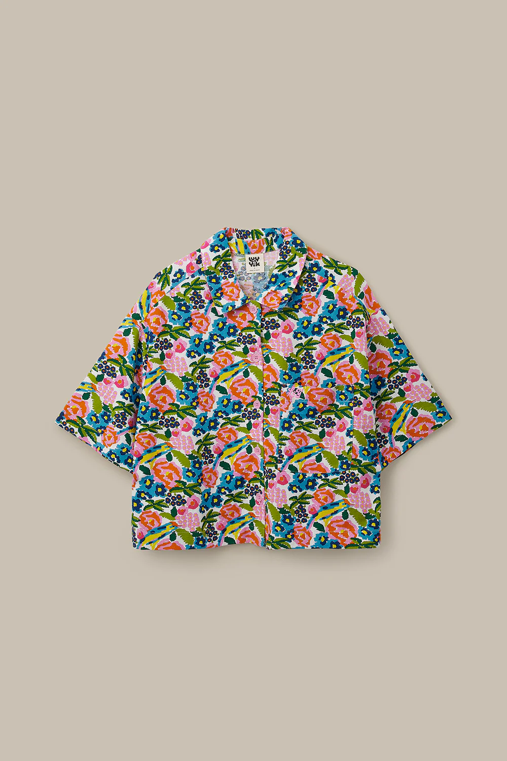 Archer - Cotton & Viscose Shirt in Ivory Birdie Floral - Image 3