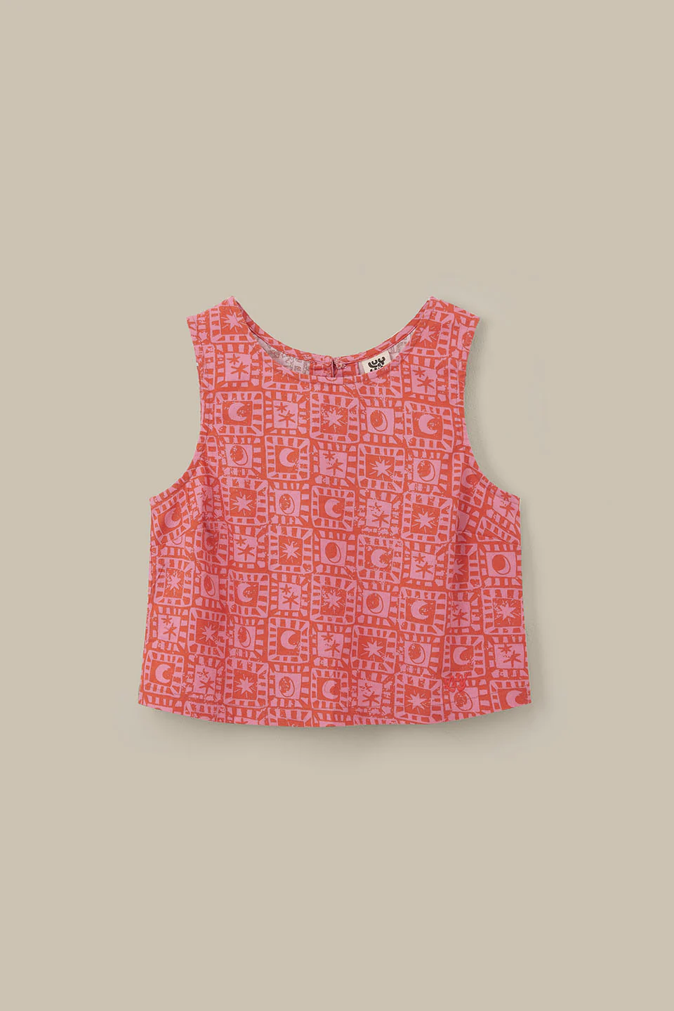 Arden - Cotton Shell Top in Pink & Red Lunar Healing - Image 2