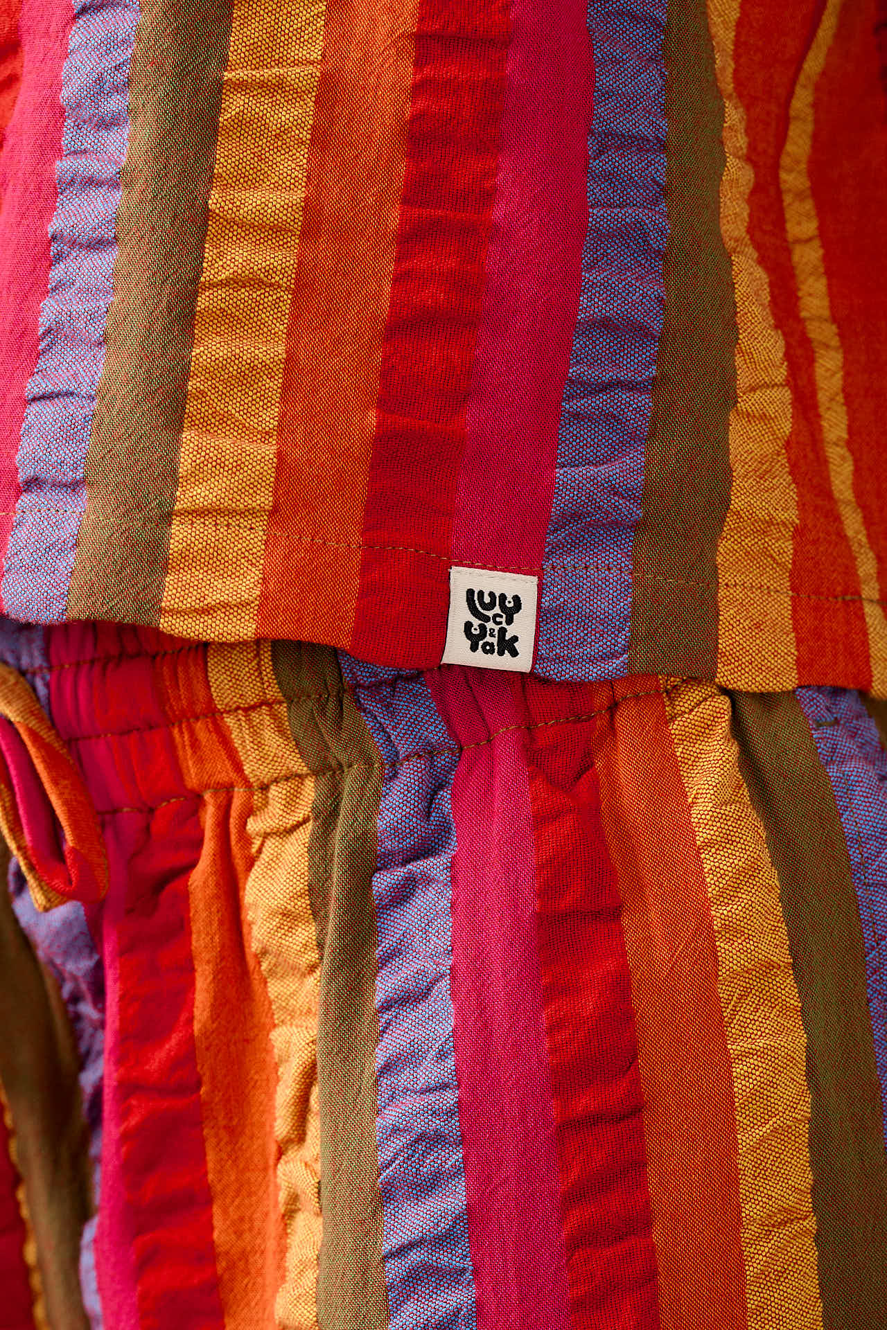 Arden - Cotton Shell Top in Wide Rainbow Stripe - Image 2
