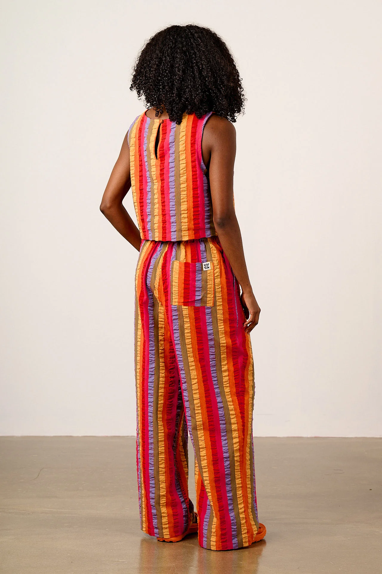 Arden - Cotton Shell Top in Wide Rainbow Stripe - Image 6