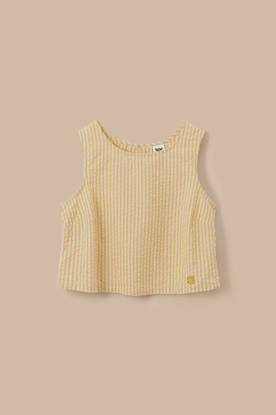 Arden - Cotton Shell Top in Yellow Stripe - Image 8