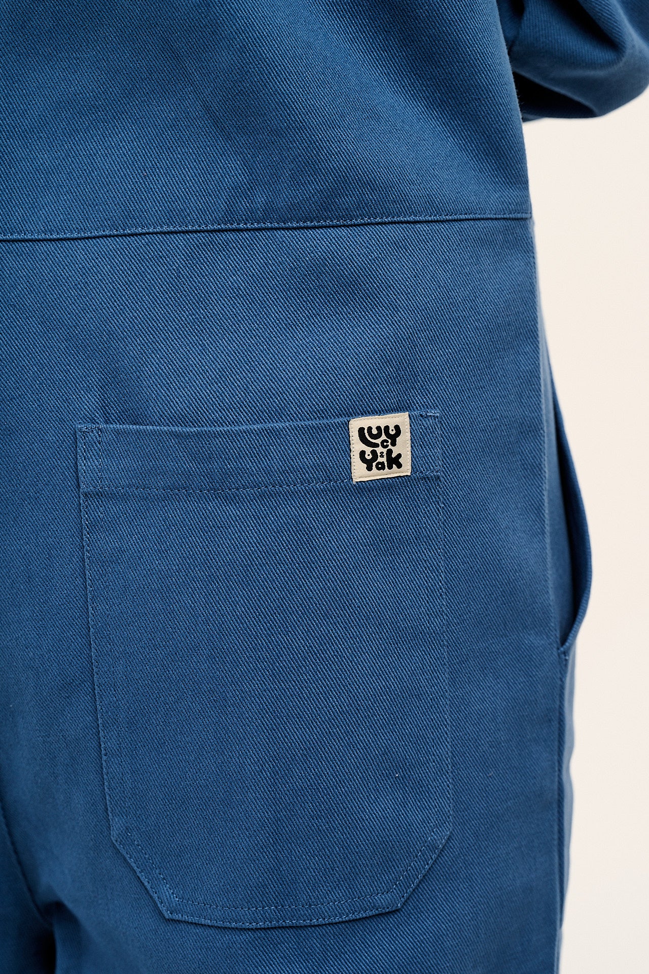 Arendal - Cotton Long Sleeve Jumpsuit in Blue - Image 3