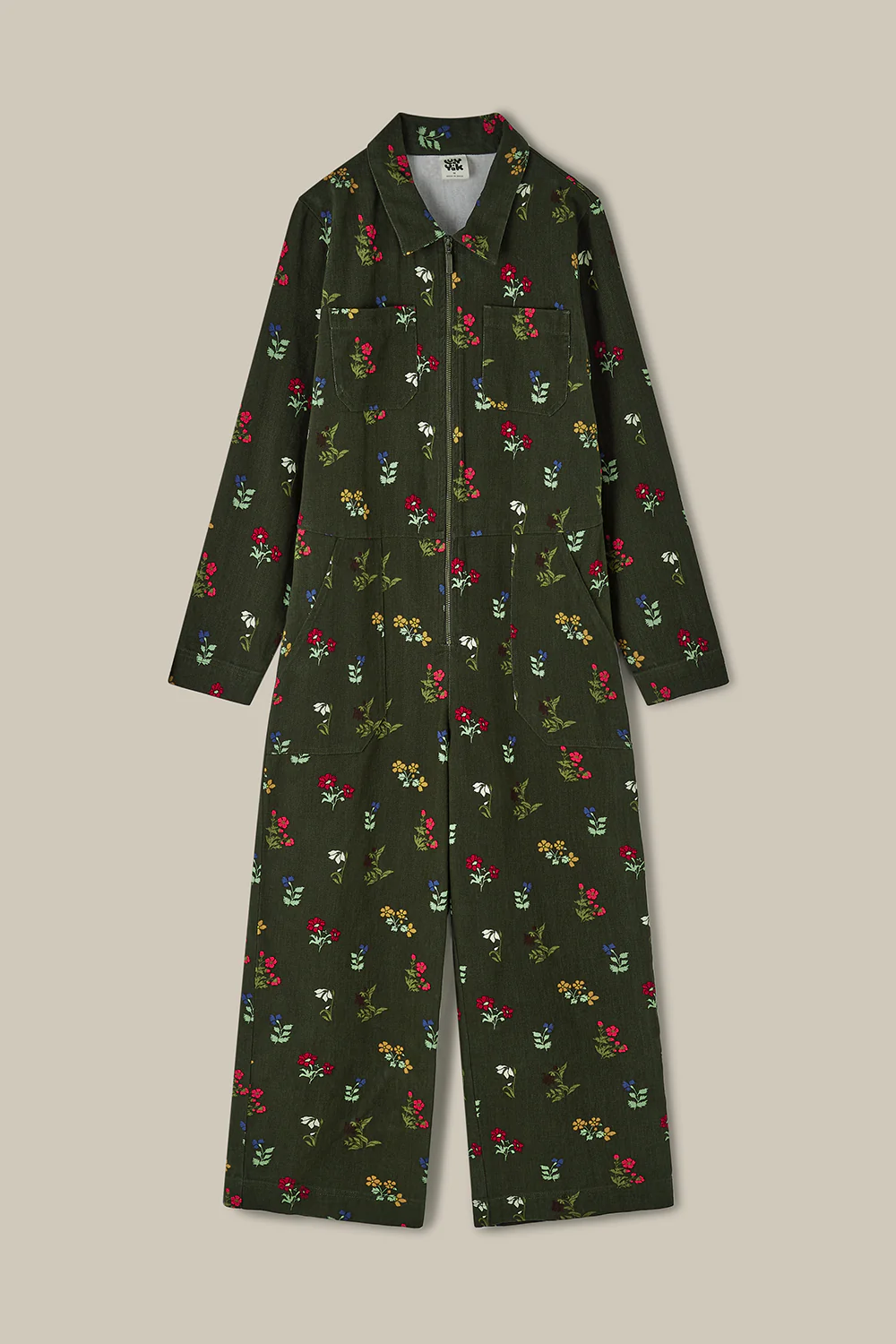 Arendal - Cotton Long Sleeve Jumpsuit in Winter Blooms - Image 10