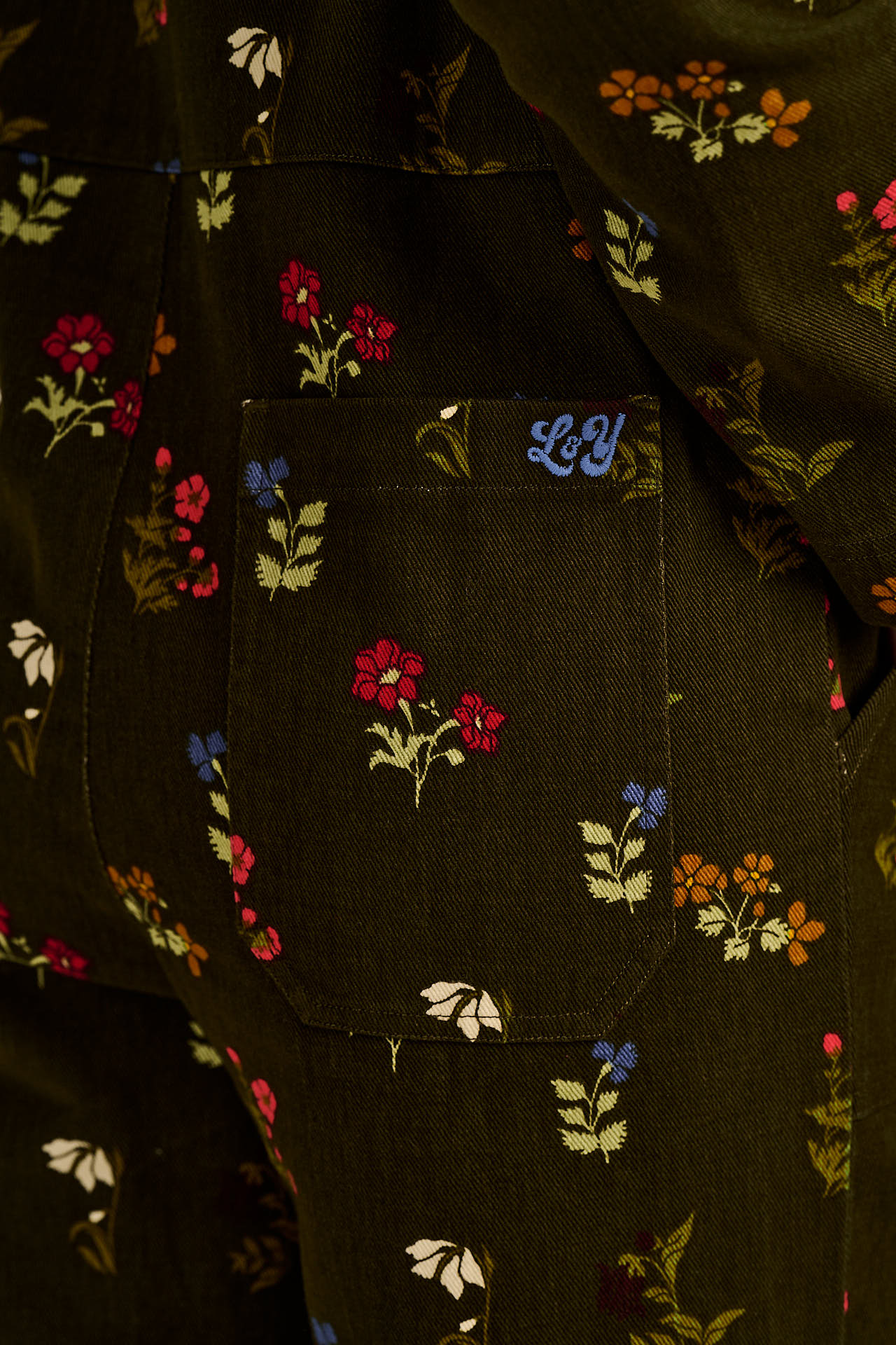 Arendal - Cotton Long Sleeve Jumpsuit in Winter Blooms - Image 4