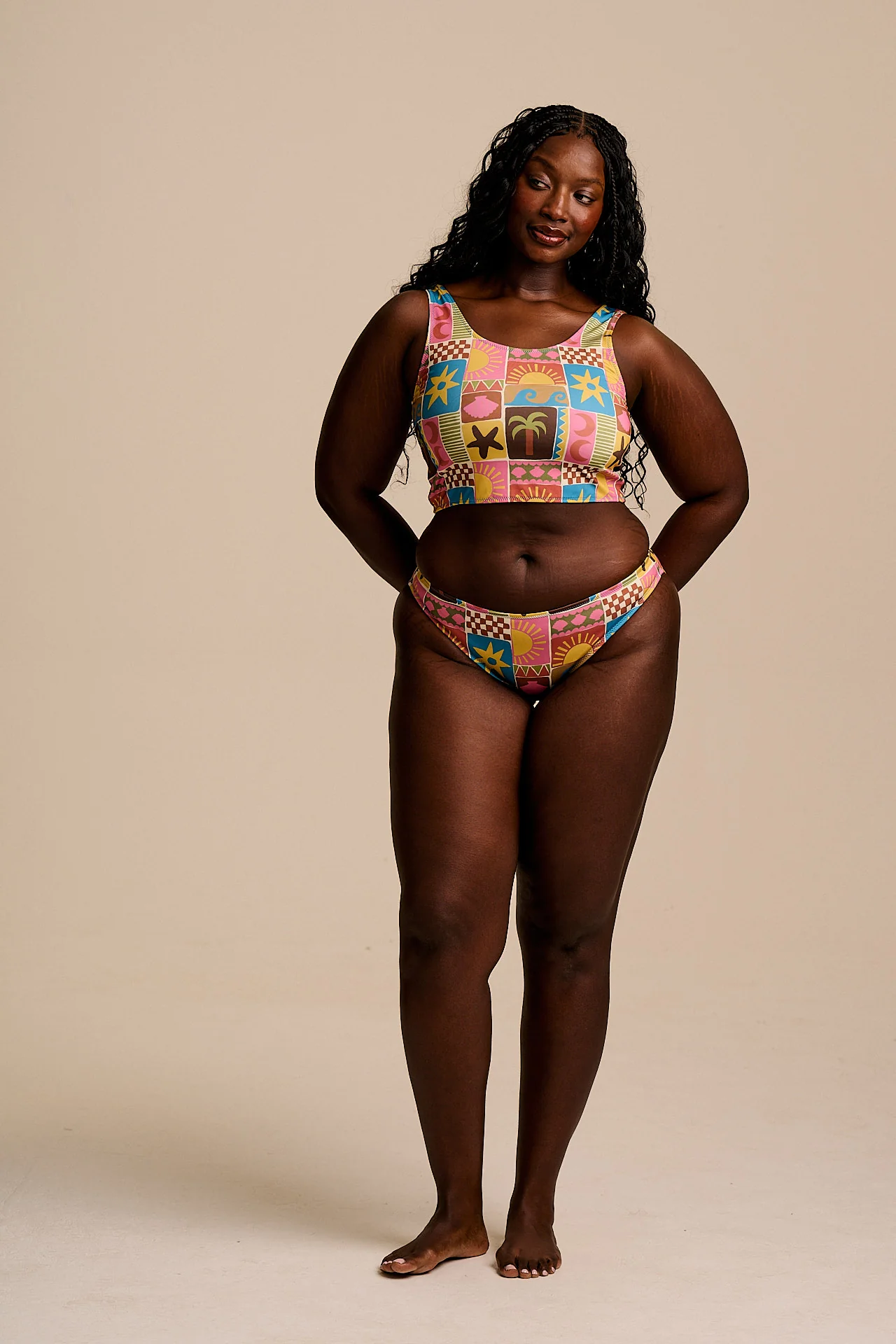 Aria - Low Rise Bikini Bottoms in Coastal Tile - Image 8