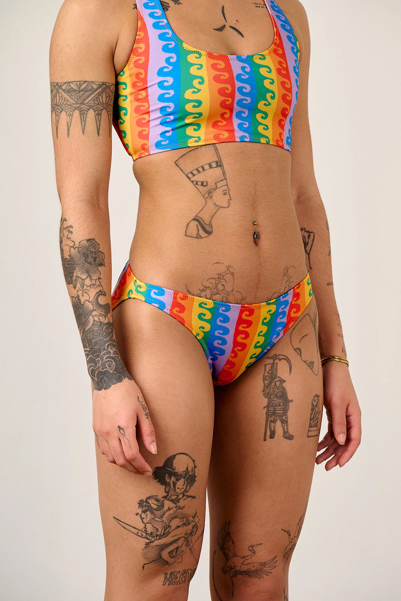Aria - Low Rise Bikini Bottoms in Rainbow Wave - Image 2