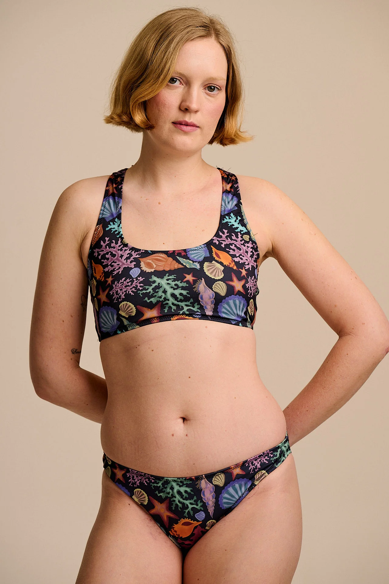 Aria - Low Rise Bikini Bottoms in Shell Print - Image 3
