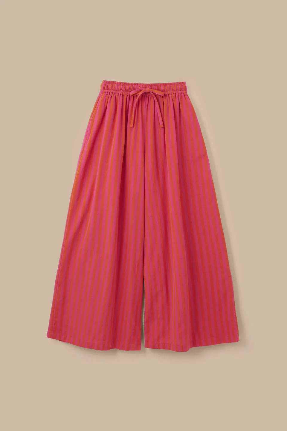 Aster - Cotton & Linen Trousers in Pink & Orange Stripe - Image 9