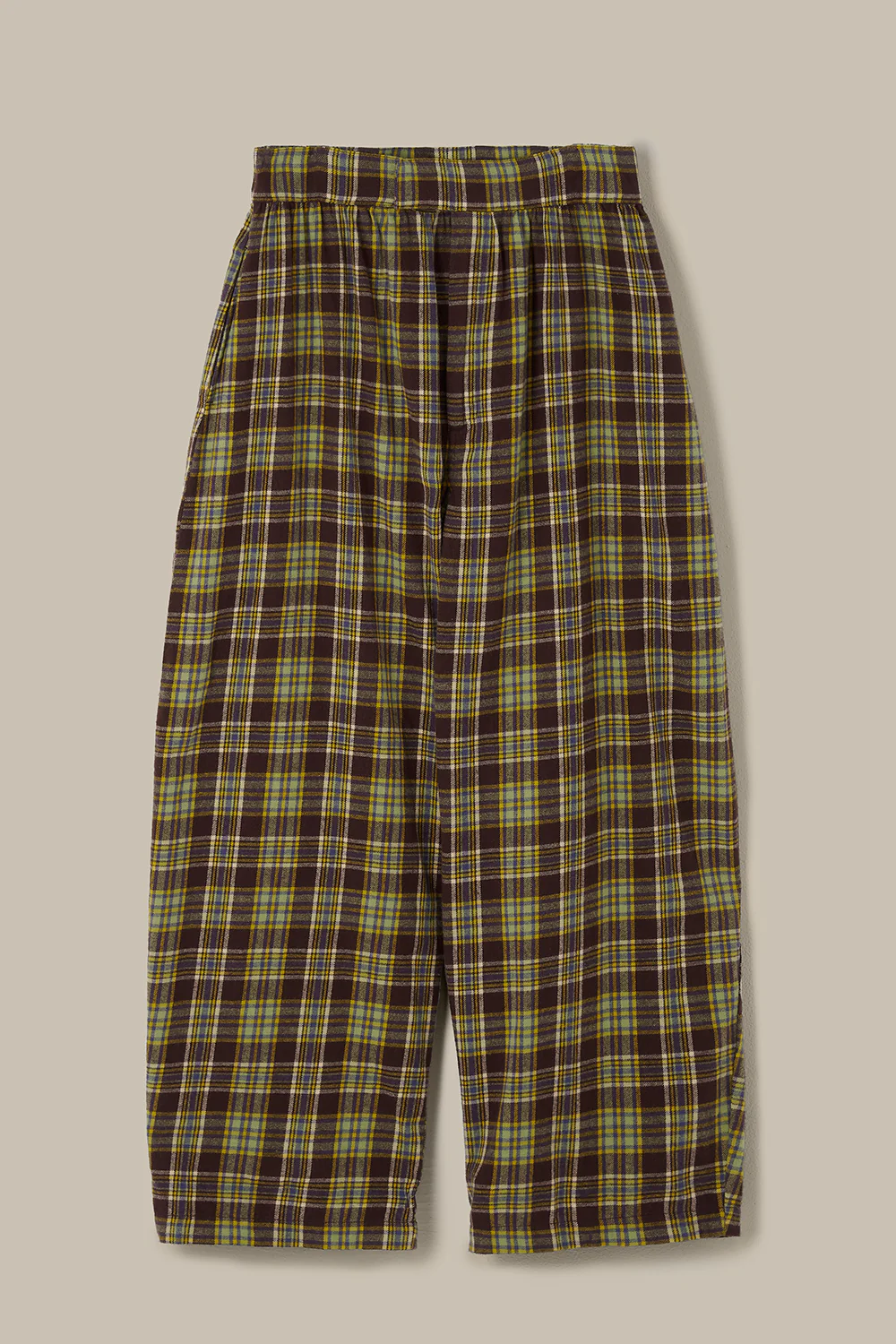 Beau - Barrel Leg Brushed Cotton Trousers in Winter Tartan - Image 5