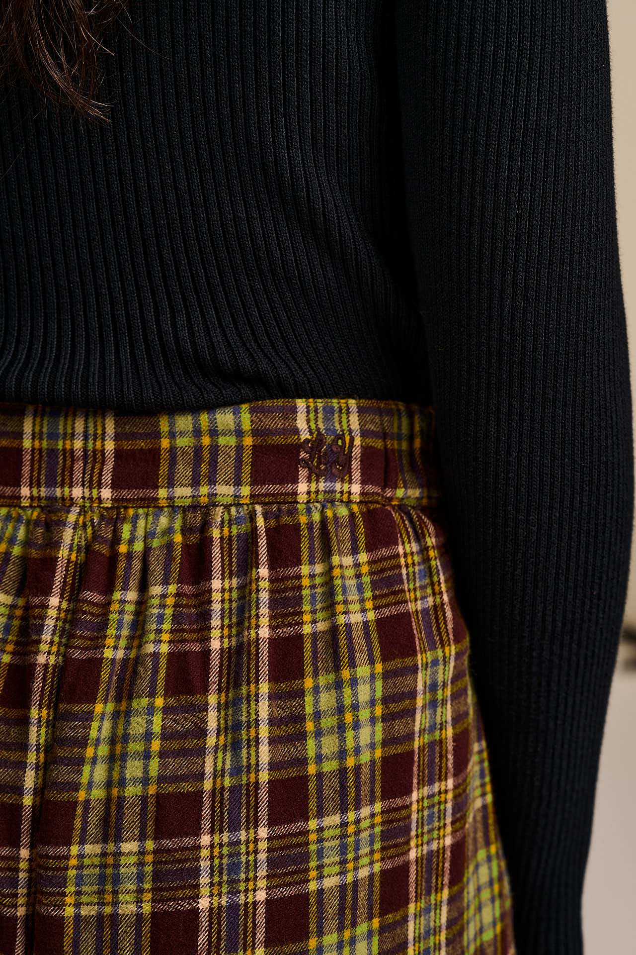 Beau - Barrel Leg Brushed Cotton Trousers in Winter Tartan - Image 6