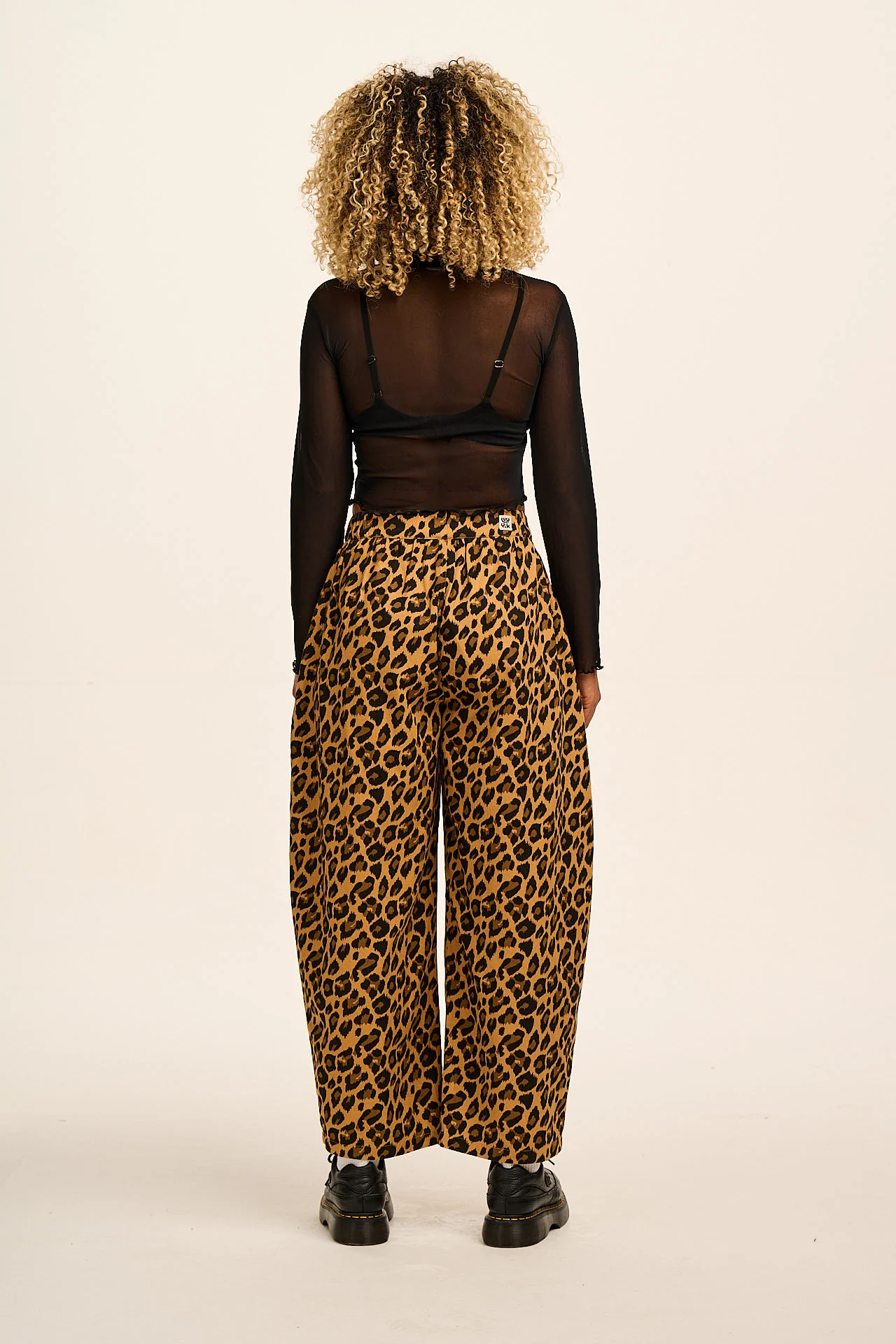 Beau - Barrel Leg Cotton Trousers in Leopard Print - Image 6
