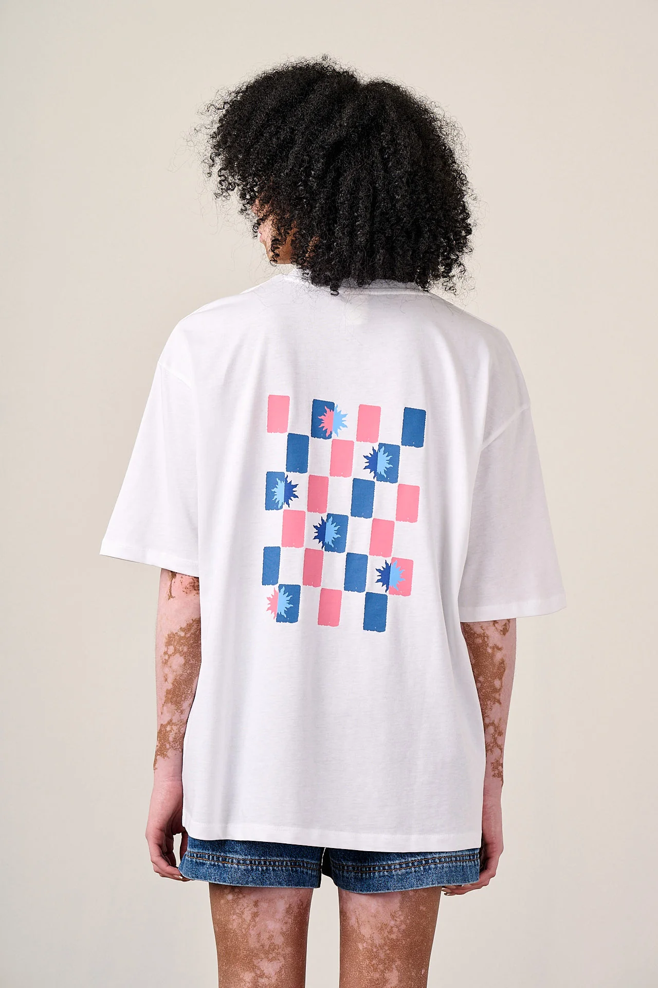 Benny - Oversized Cotton T-Shirt in Celestial Sun Print