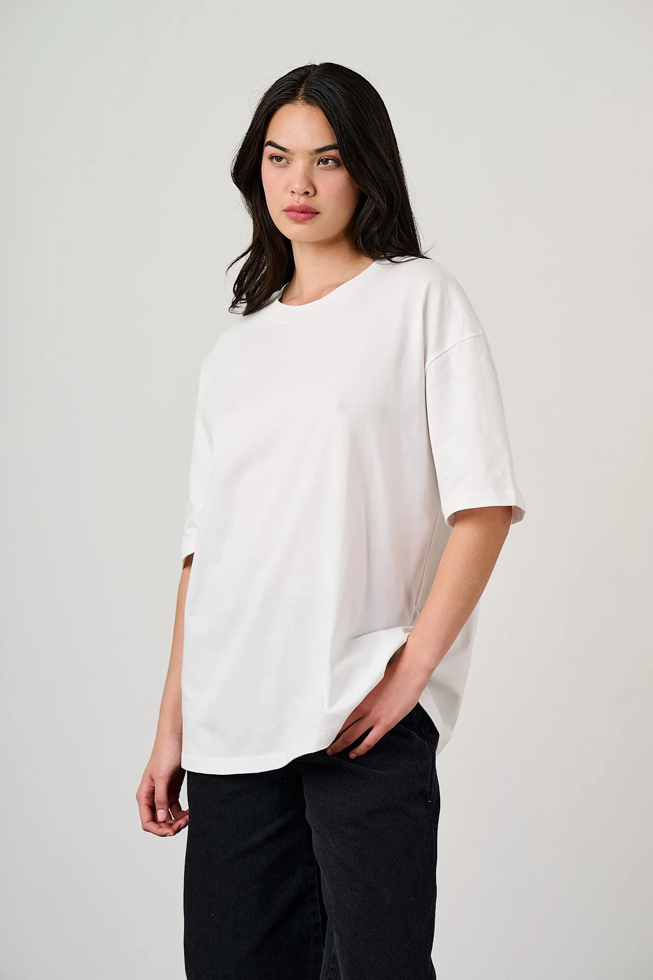 Benny - Oversized Cotton T-Shirt in Ecru - Image 4