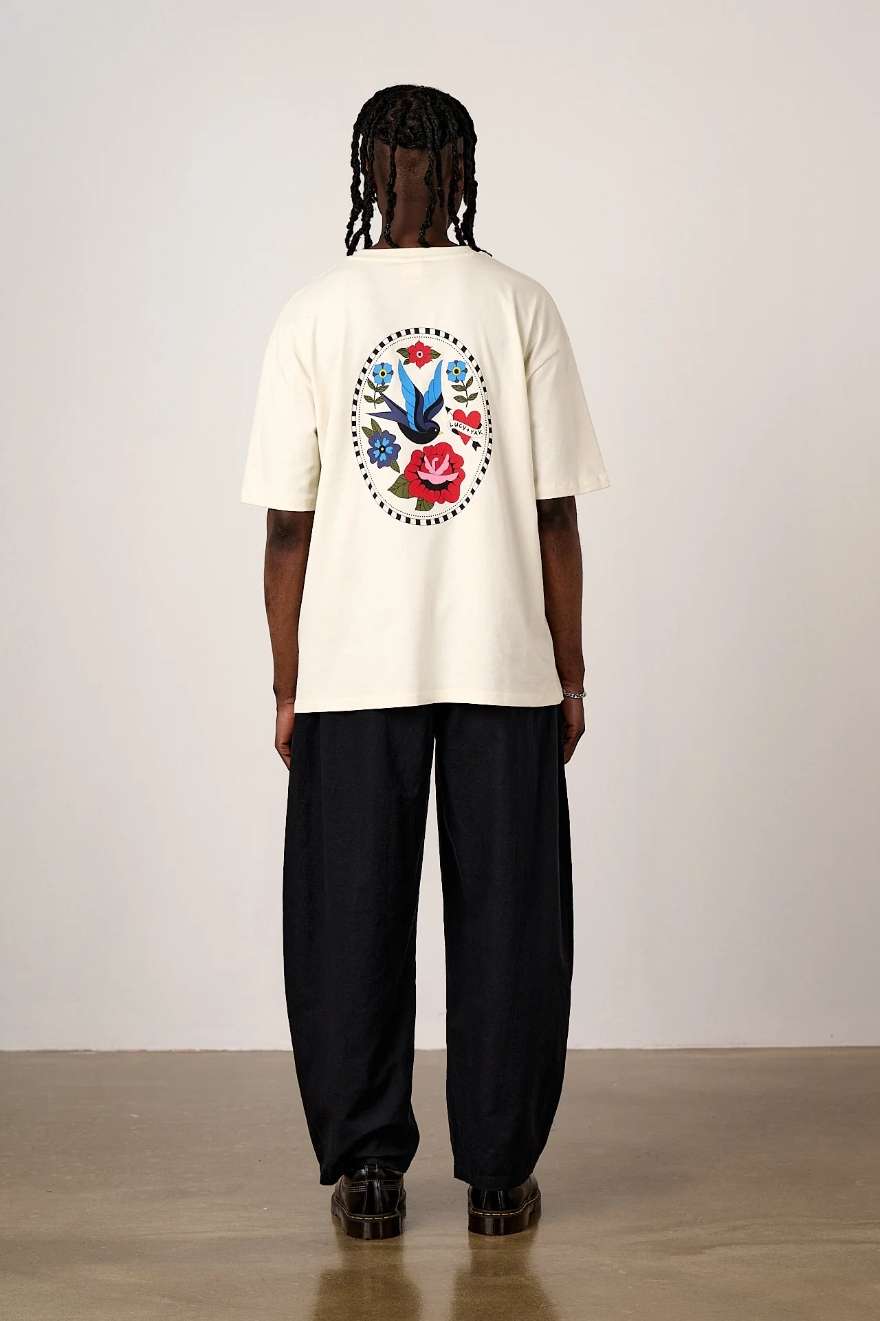 Benny - Oversized Cotton T-Shirt in Tattoo Print - Image 6