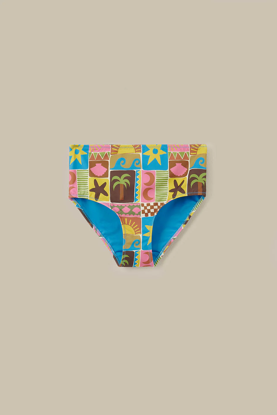 Bronte - High Rise Bikini Bottoms in Coastal Tile - Image 3