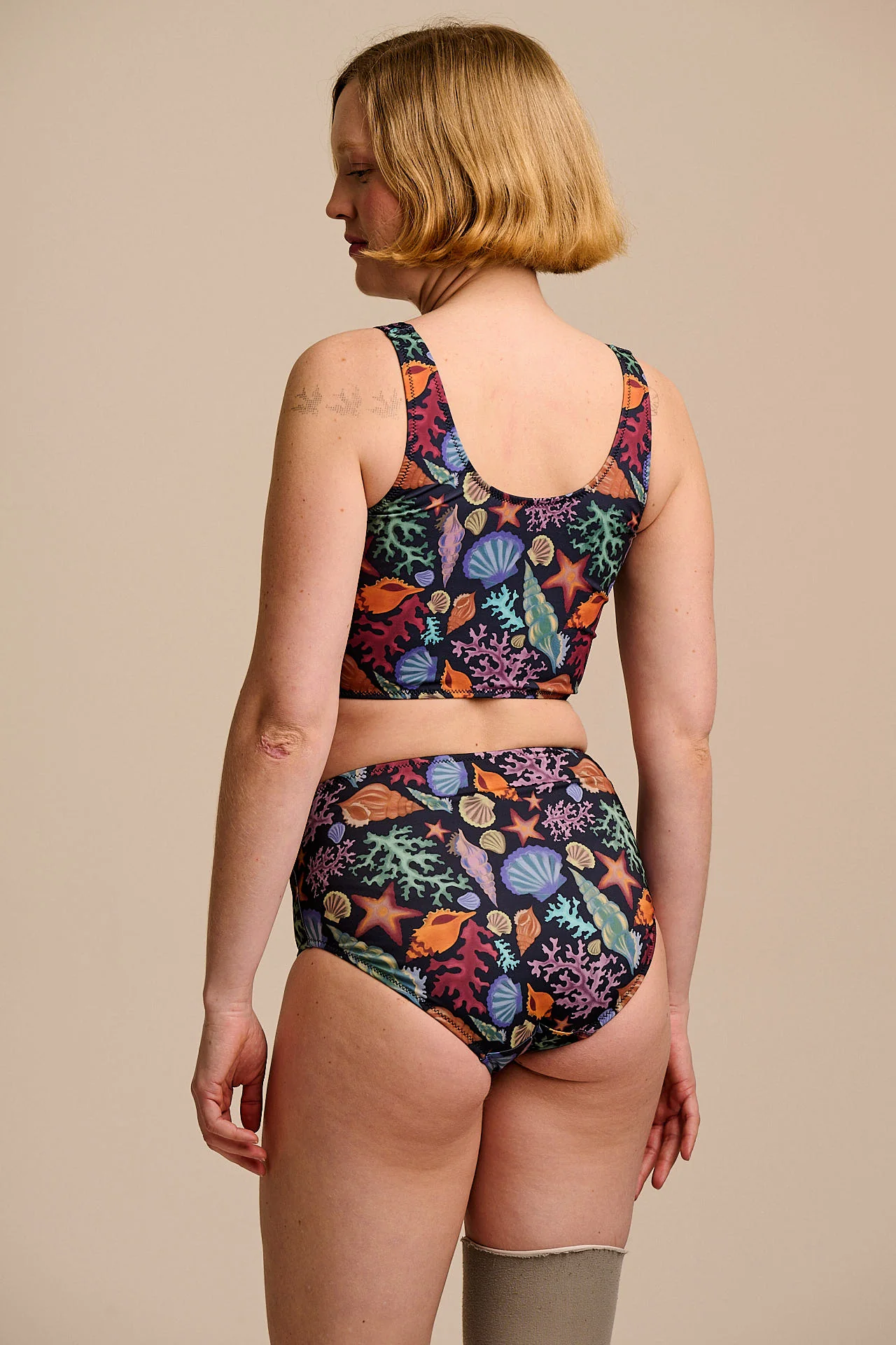 Bronte - High Rise Bikini Bottoms in Shell Print - Image 4