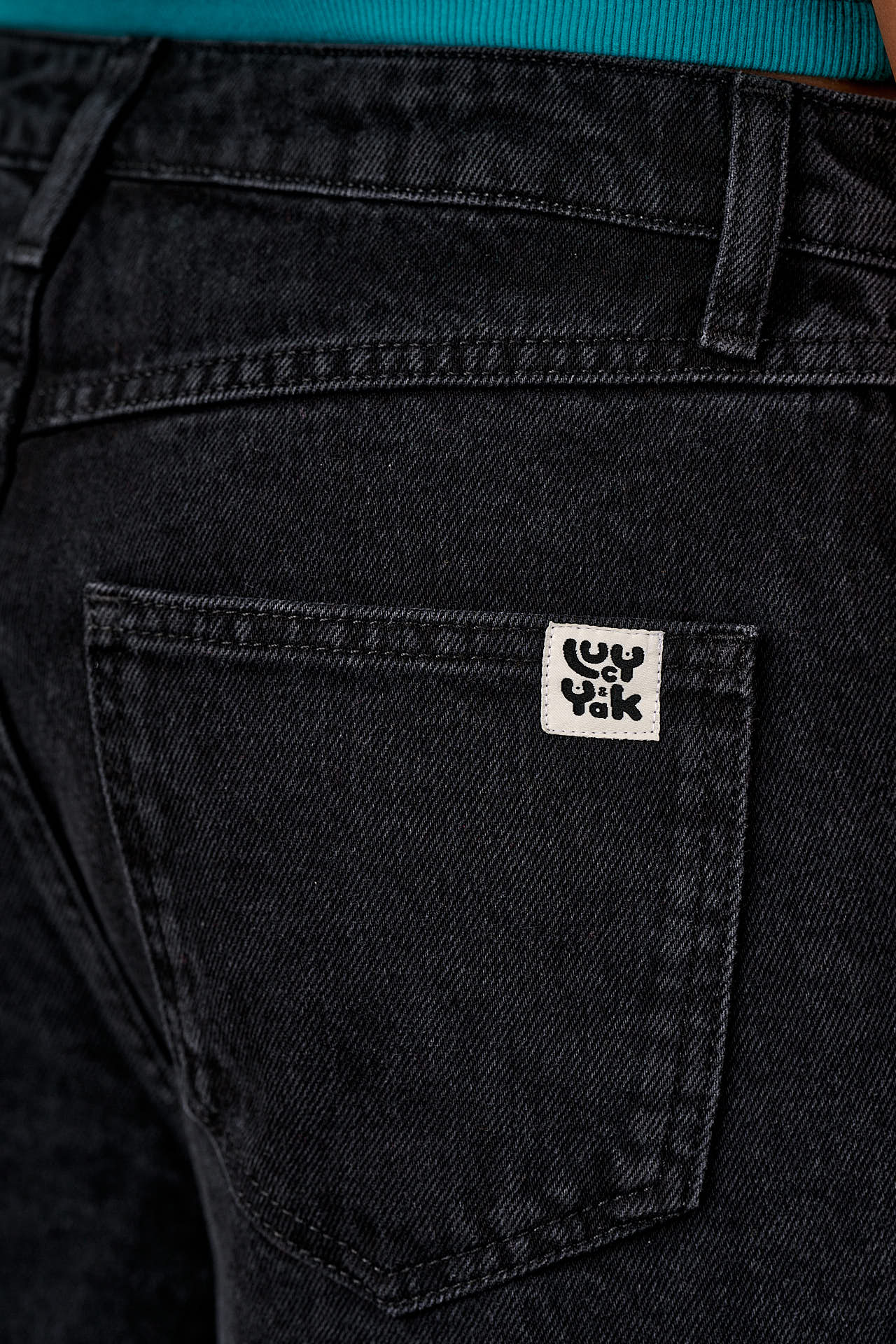 Carter - High Waisted Denim Jeans in Washed Black - Image 3
