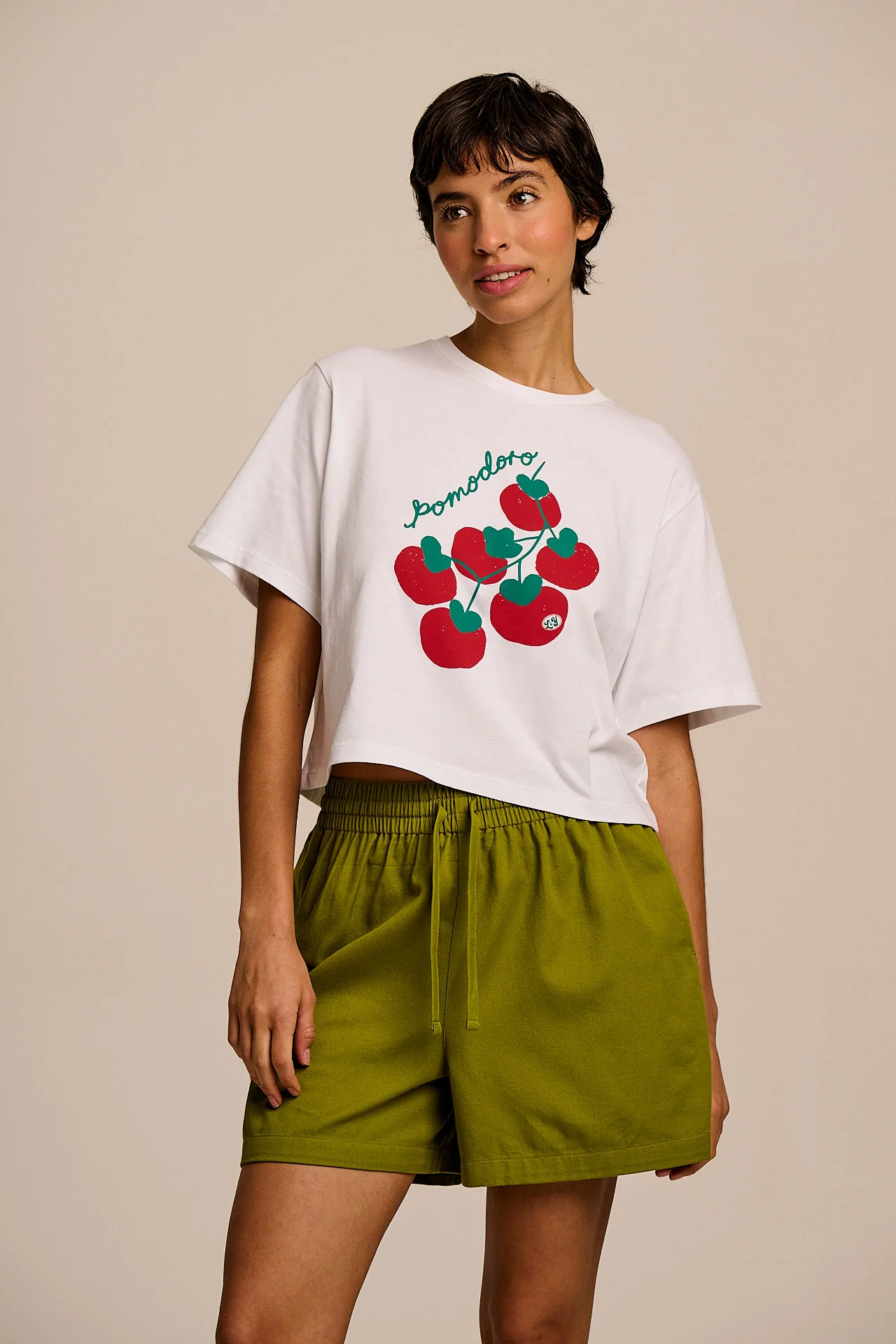 Charlie - Cotton Shorts in Cypress Green