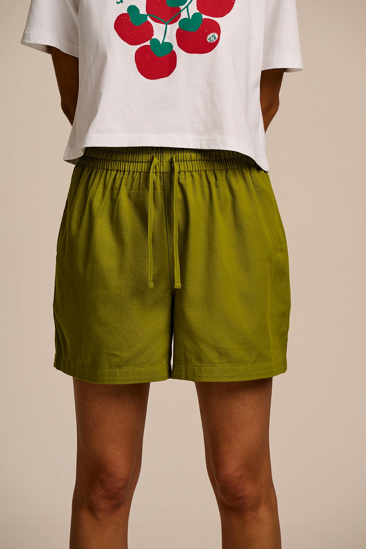 Charlie - Cotton Shorts in Cypress Green - Image 2