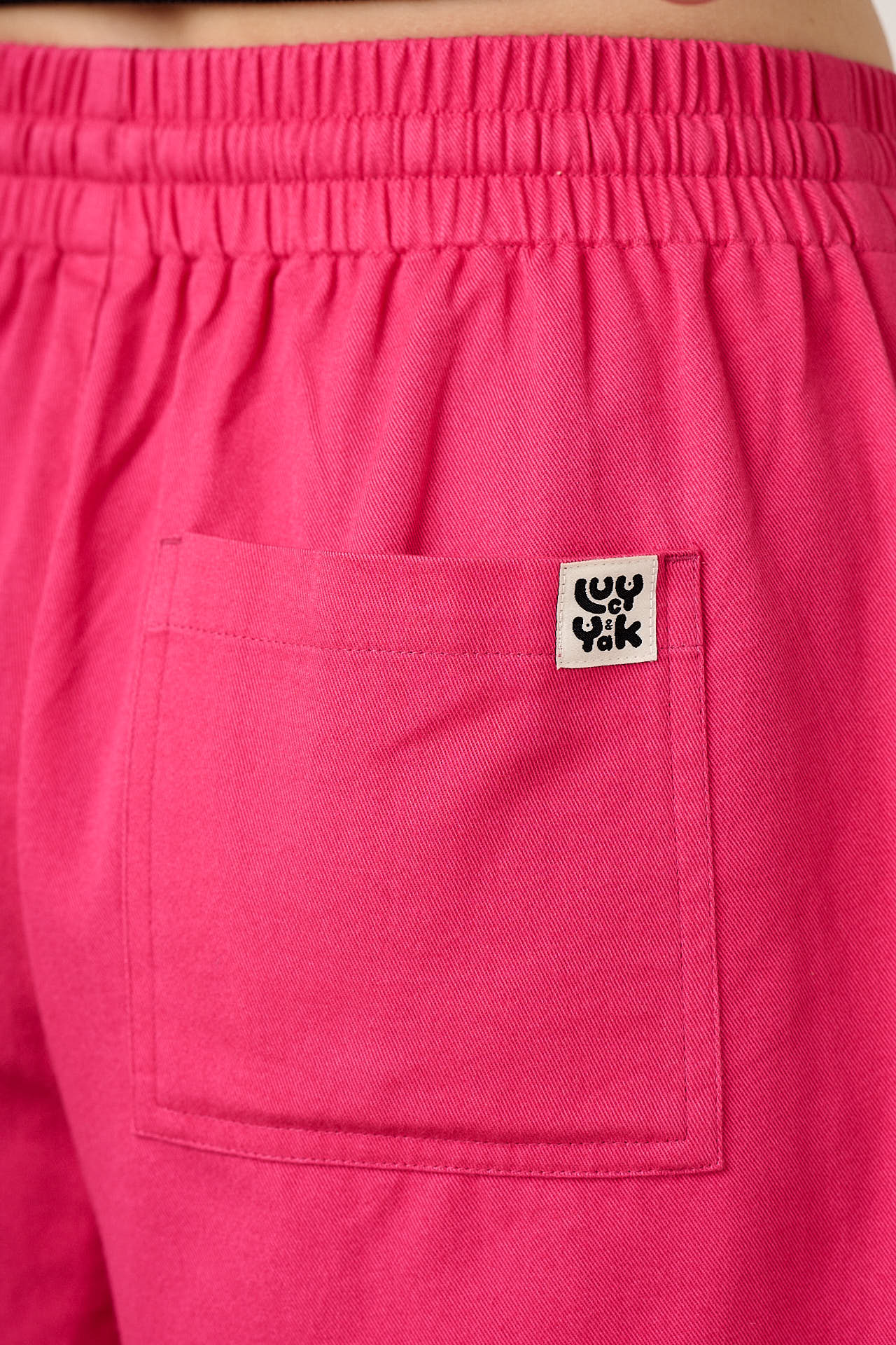 Charlie - Cotton Beach Shorts in in Fuchsia Rose - Image 6